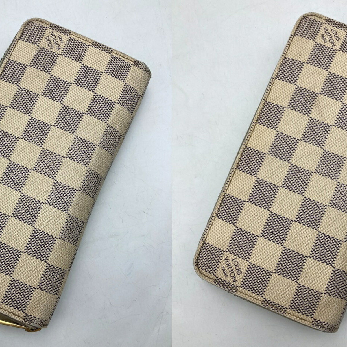 Louis Vuitton Damier Azur Gray Ivory Damier Canvas Long Wallet (Bi-Fold) (Pre-Owned)