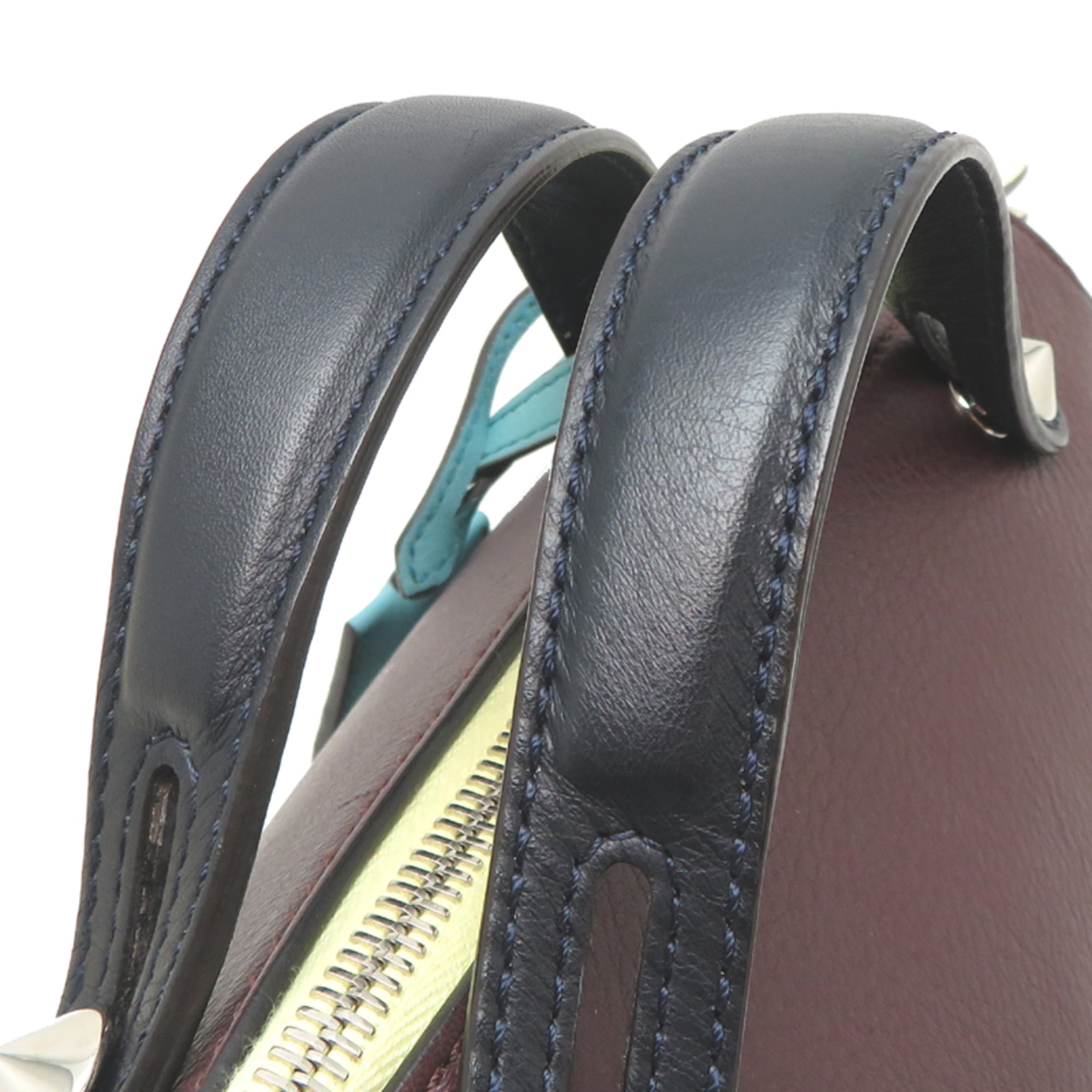 Fendi Black Bordeaux Yellow Leather Handbag (Pre-Owned)