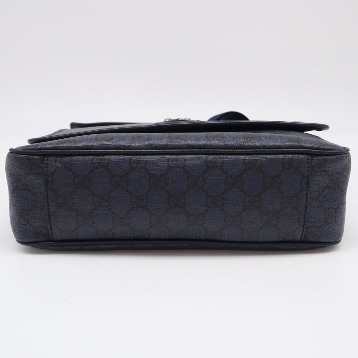 Gucci Ophidia Navy Black Canvas Leather Shoulder Bag (Pre-Owned)
