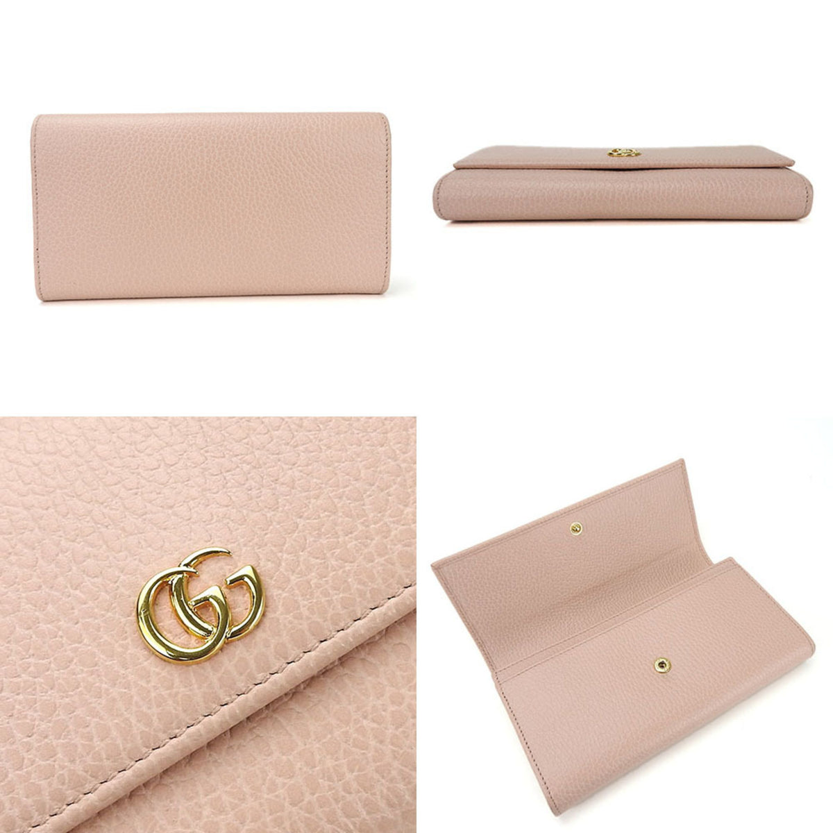 Gucci Pink Leather Long Wallet (Bi-Fold) (Pre-Owned)