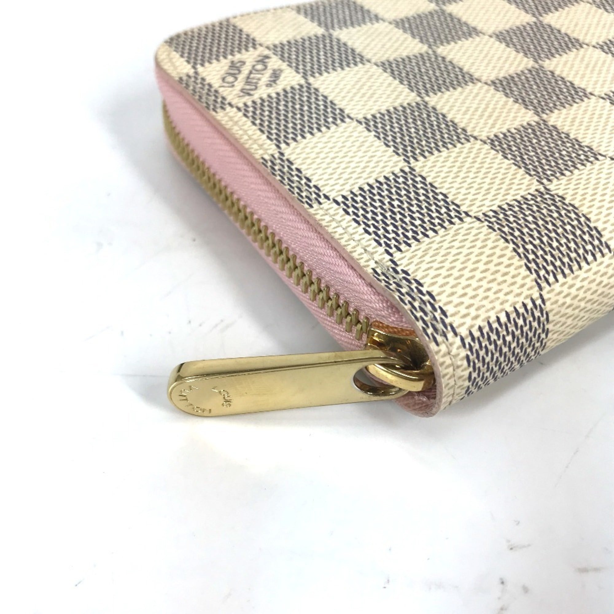 Louis Vuitton Damier Azur Damier Azur Rose Ballerine White Damier Azur Long Wallet (Bi-Fold) (Pre-Owned)