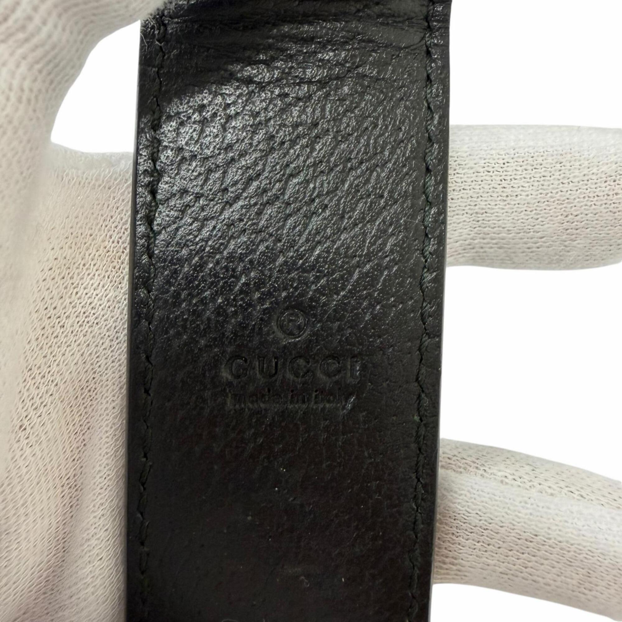 Gucci Gold Black Leather Money Clip (Pre-Owned)
