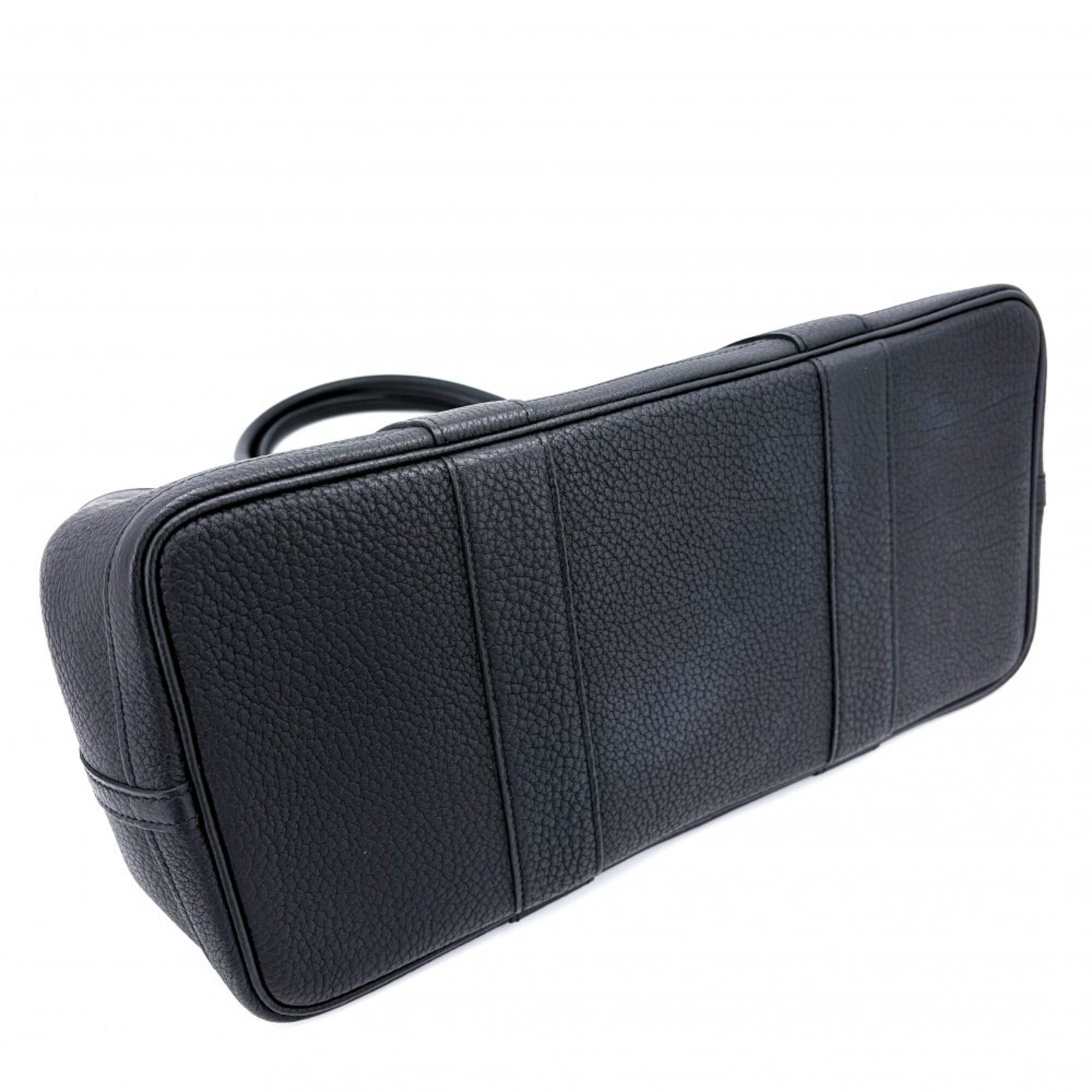 Hermes Black Leather Handbag Tote Bag (Pre-Owned)