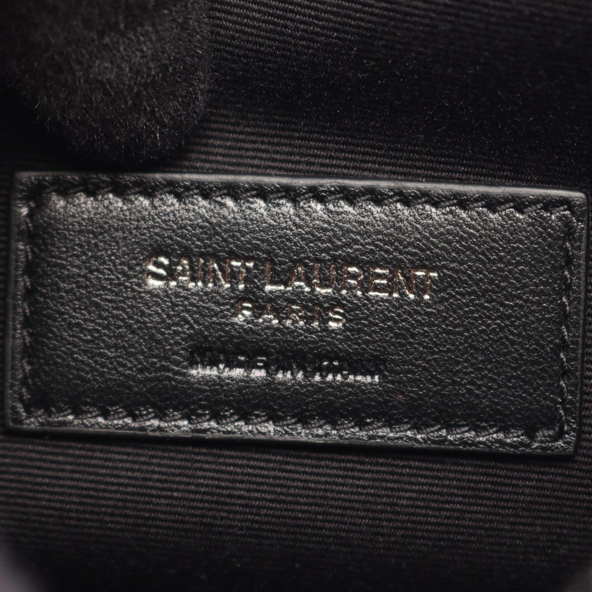 Yves Saint Laurent Black Leather Handbag Pouch (Pre-Owned)