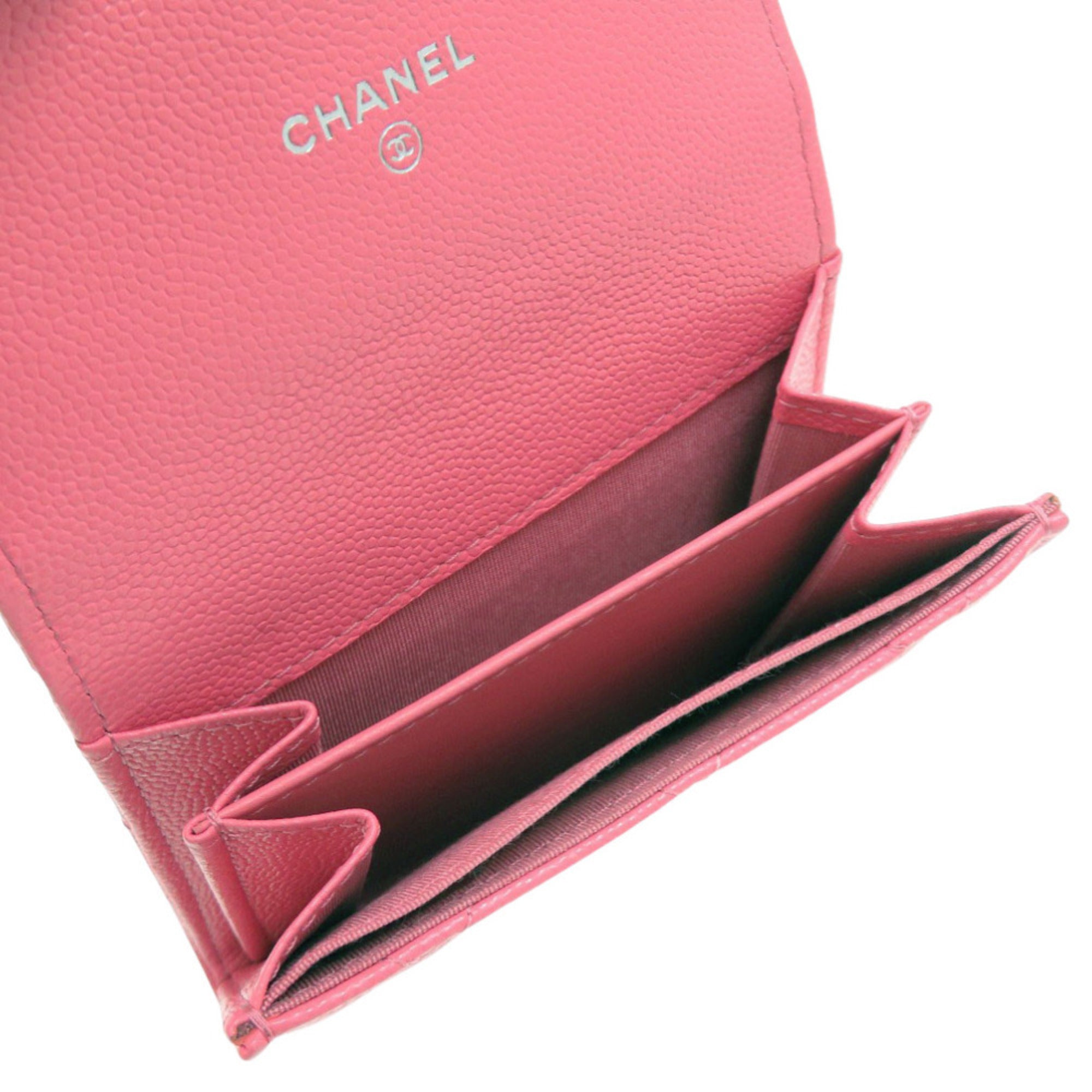 Chanel Pink Leather Coin Purse/Coin Case (Pre-Owned)