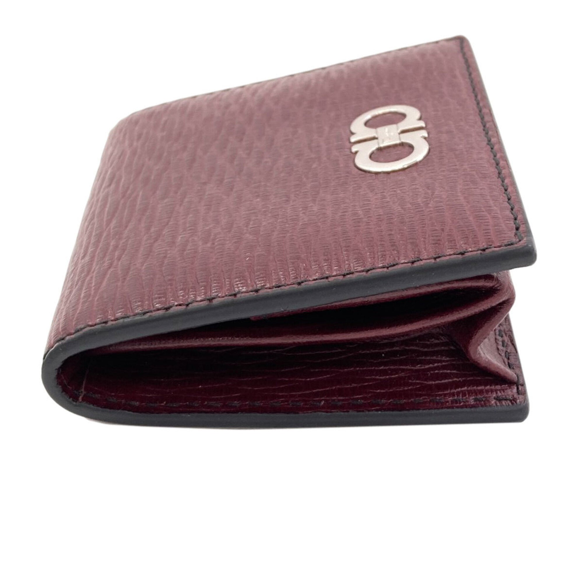 Salvatore Ferragamo Bordeaux Leather Coin Purse/Coin Case (Pre-Owned)