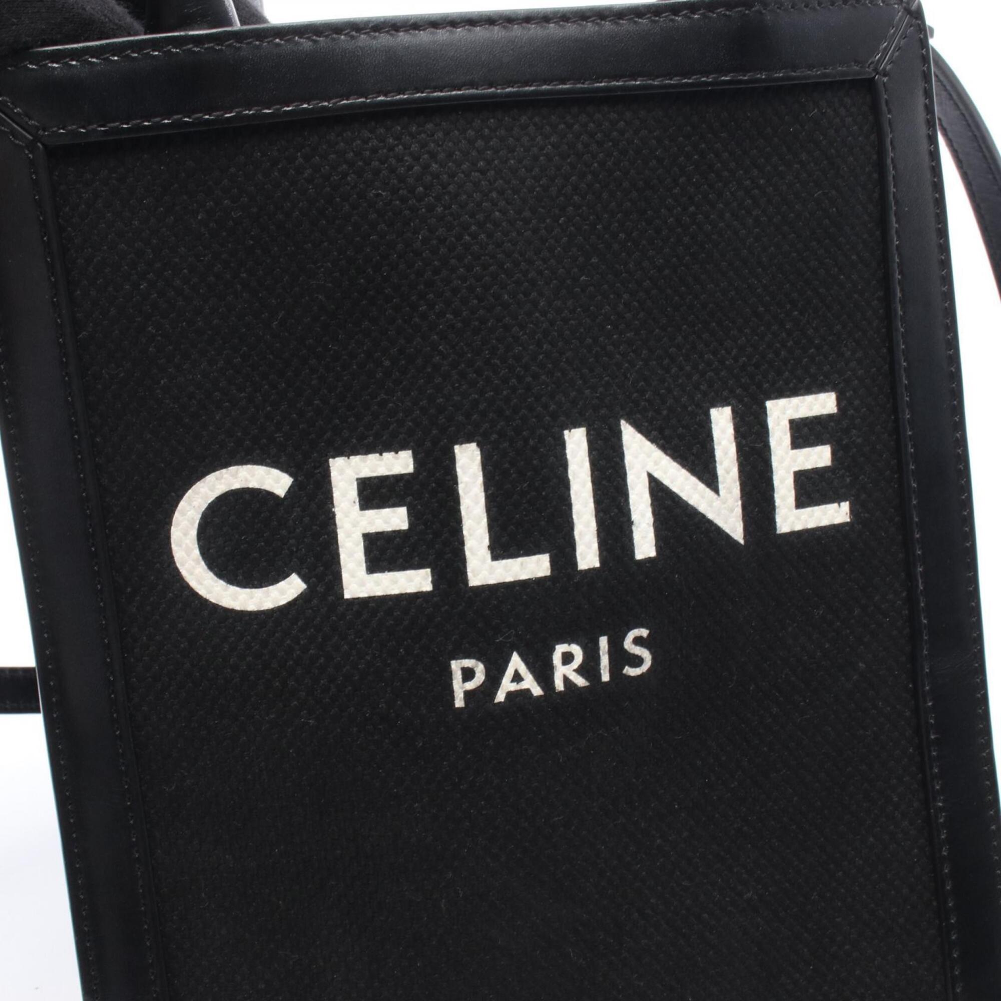 Celine Black Canvas Handbag Shoulder Bag (Pre-Owned)