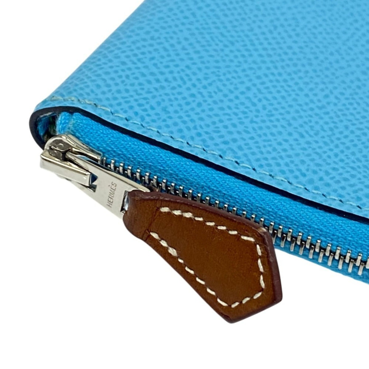 Hermes Blue Epsom Leather Coin Purse/Coin Case (Pre-Owned)