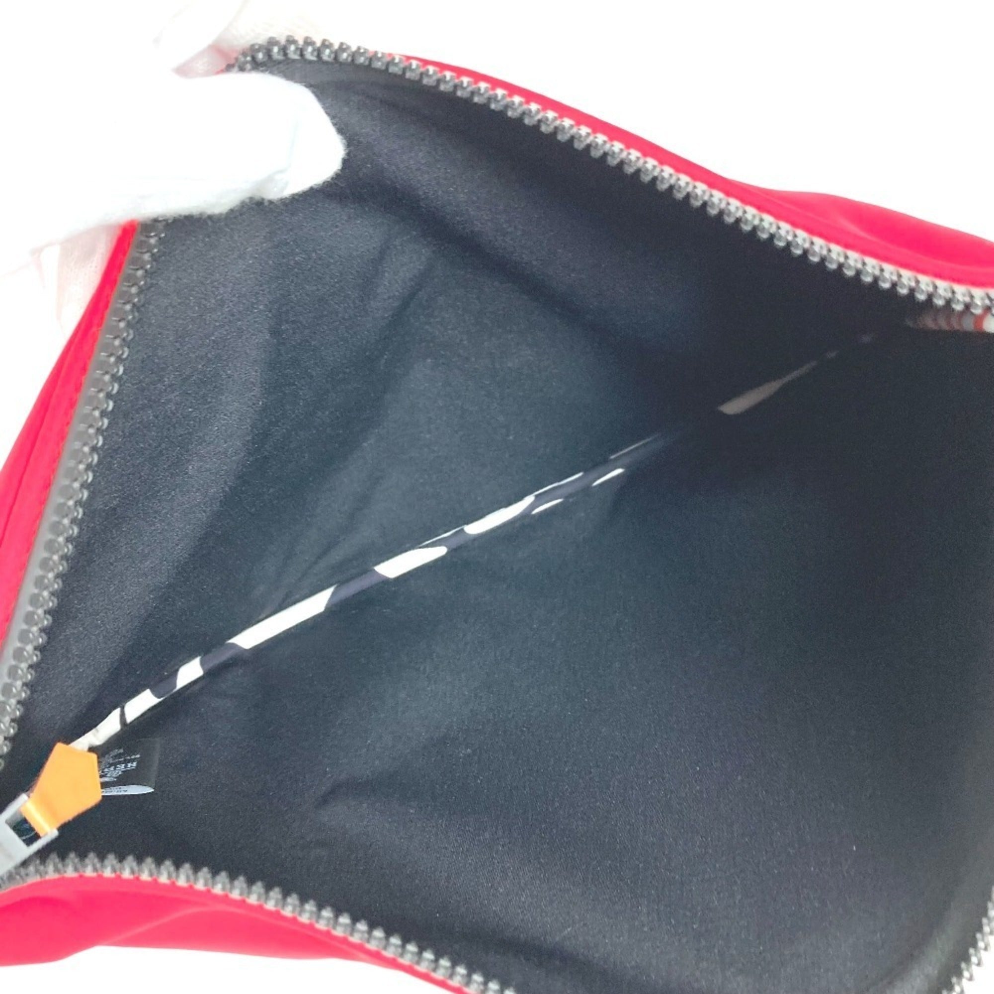Hermes Red Color White Polyamide Clutch Bag Pouch (Pre-Owned)