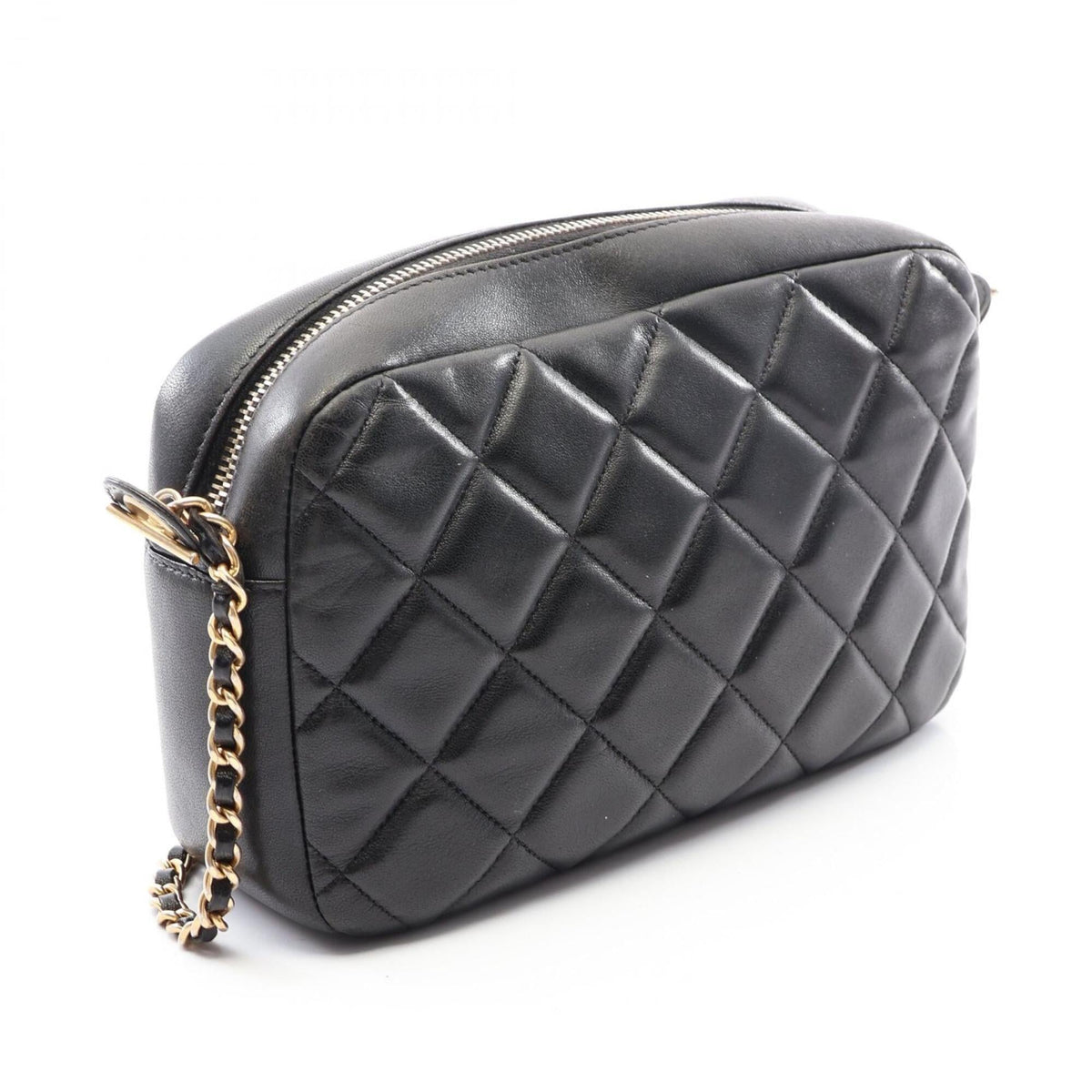 Chanel Black Leather Handbag Shoulder Bag (Pre-Owned)