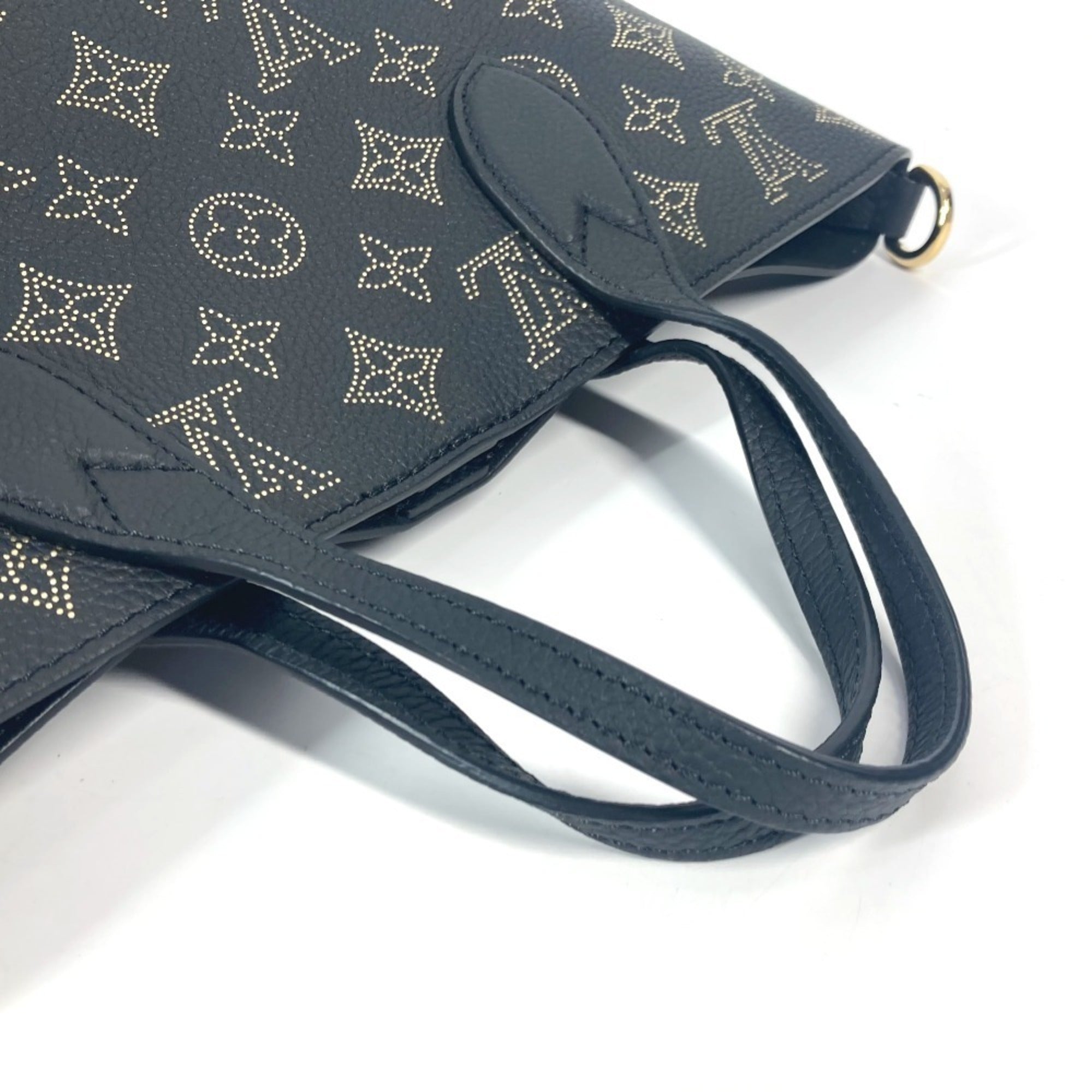 Louis Vuitton Black Blossom Gold Monogram Mahina Leather Leather Handbag Shoulder Bag Tote Bag (Pre-Owned)