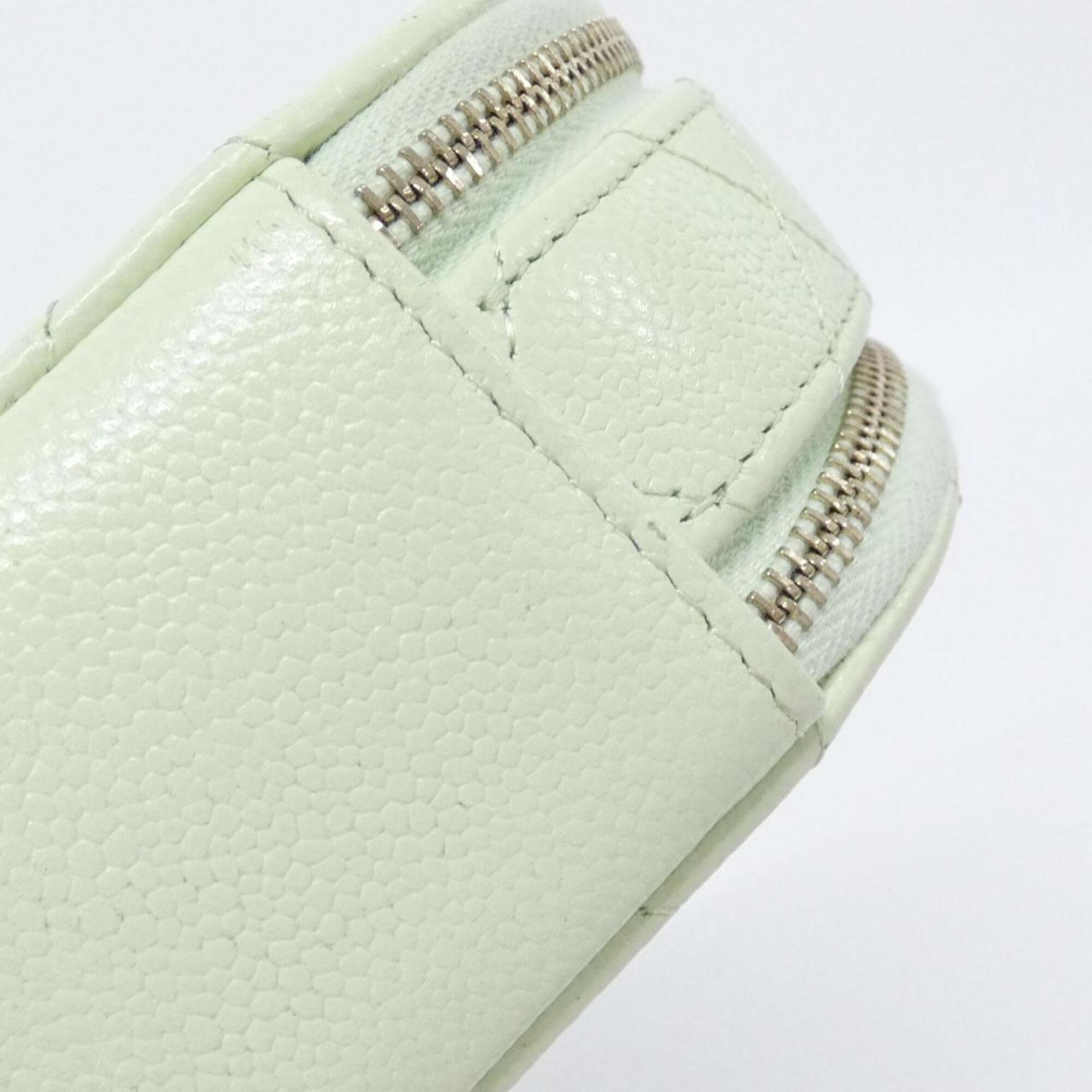 Chanel Light Green Grained Calfskin Shoulder Bag (Pre-Owned)