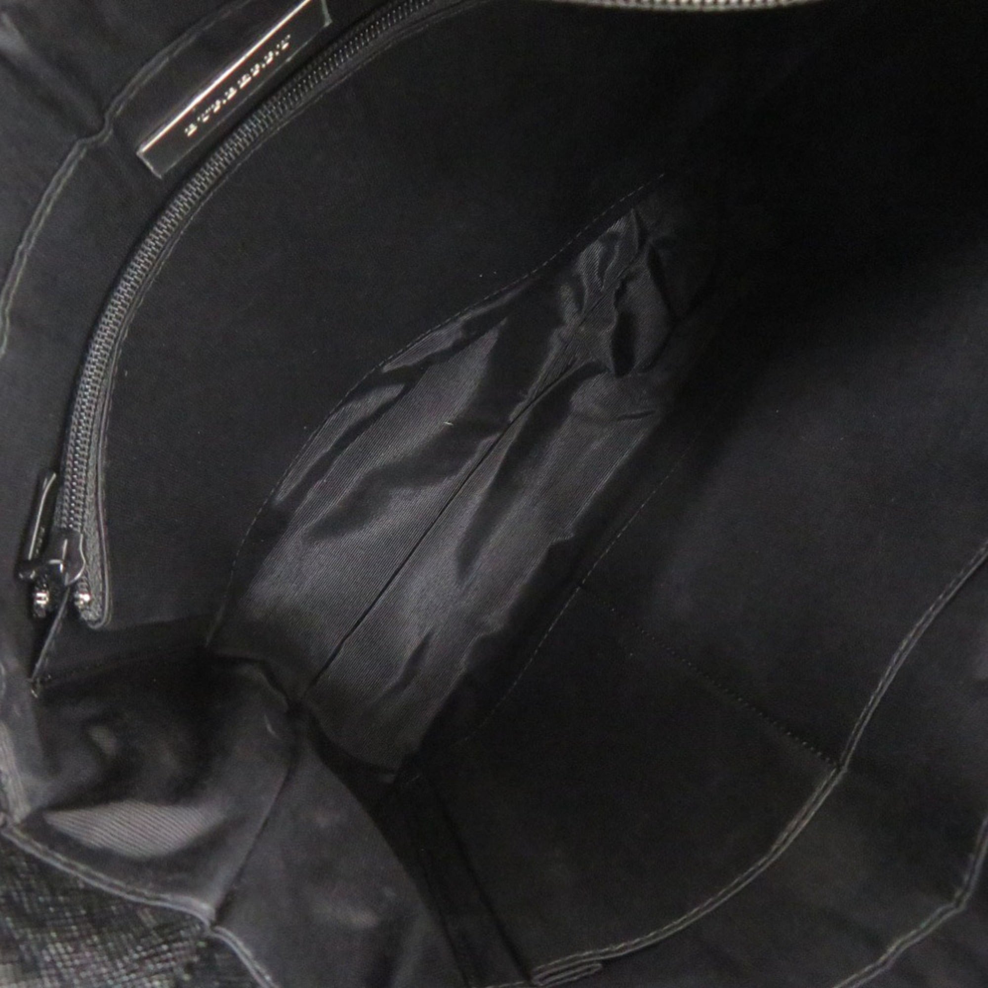Burberry Beige Black Canvas Handbag (Pre-Owned)