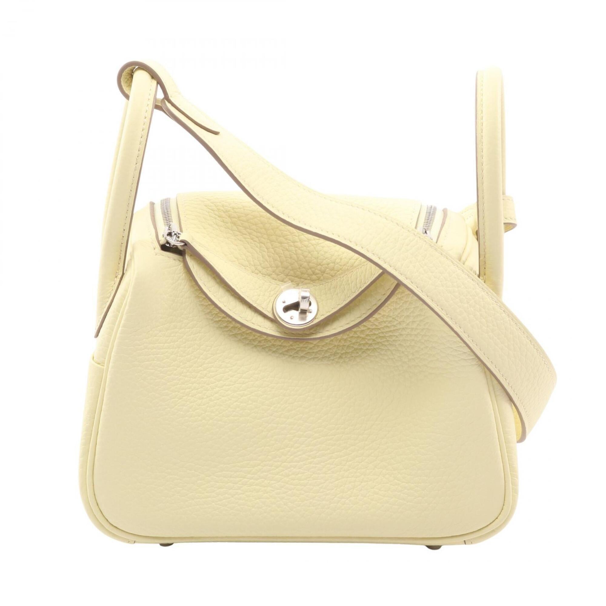 Hermes Ivory Yellow Taurillon Clemence Leather Leather Handbag Shoulder Bag (Pre-Owned)