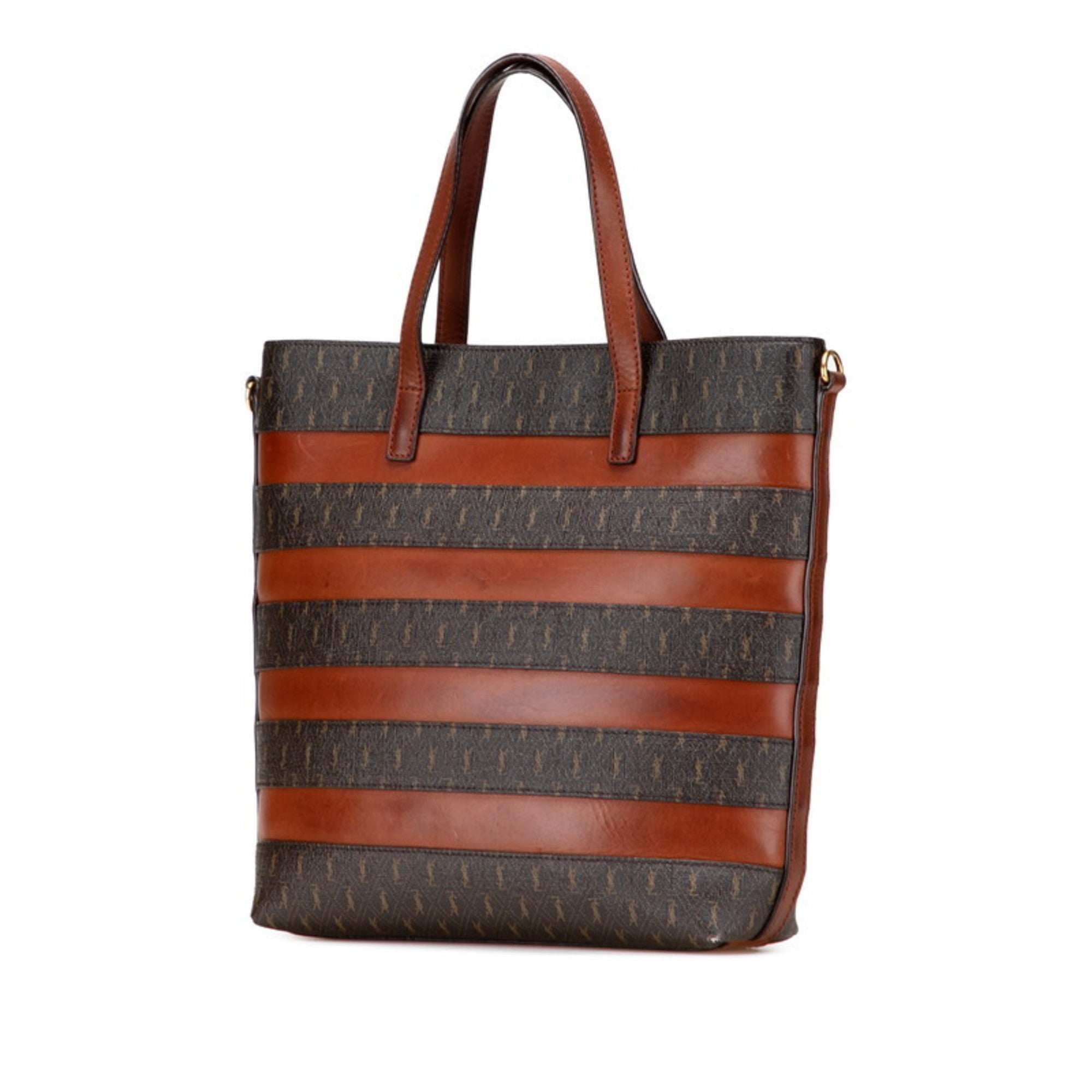 Saint Laurent Brown Pvc Leather Shoulder Bag Tote Bag (Pre-Owned)
