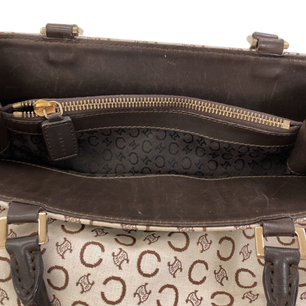 Celine Beige Canvas Leather Handbag (Pre-Owned)