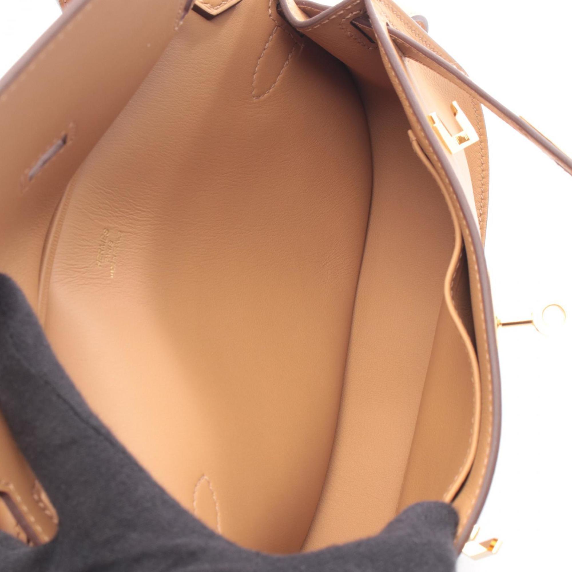 Hermes Brown Swift Leather Leather Handbag Shoulder Bag (Pre-Owned)