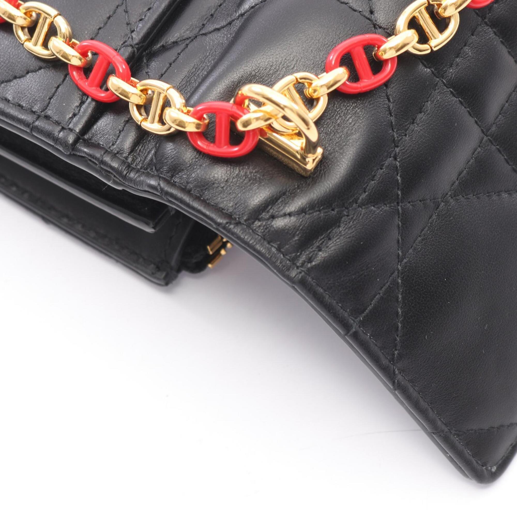Christian Dior Black Leather Handbag Shoulder Bag (Pre-Owned)