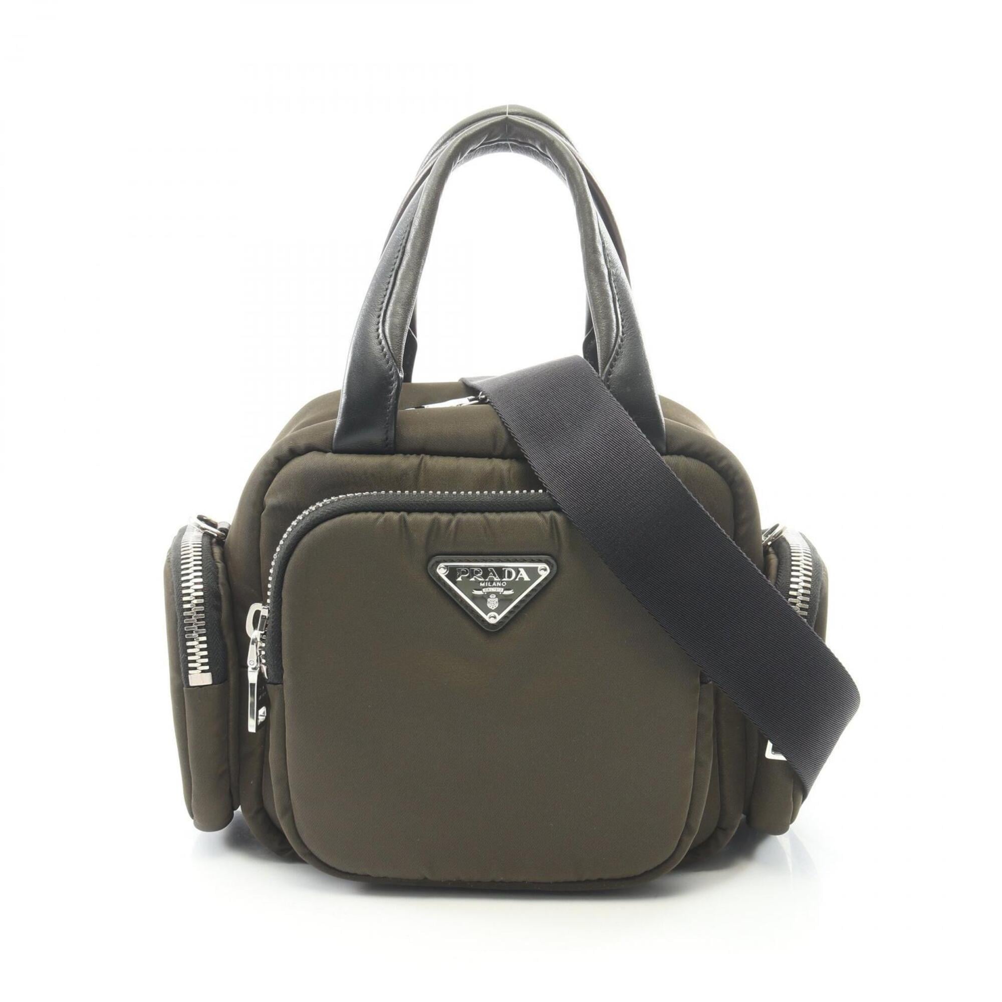 Prada Black Khaki Tessuto Handbag (Pre-Owned)