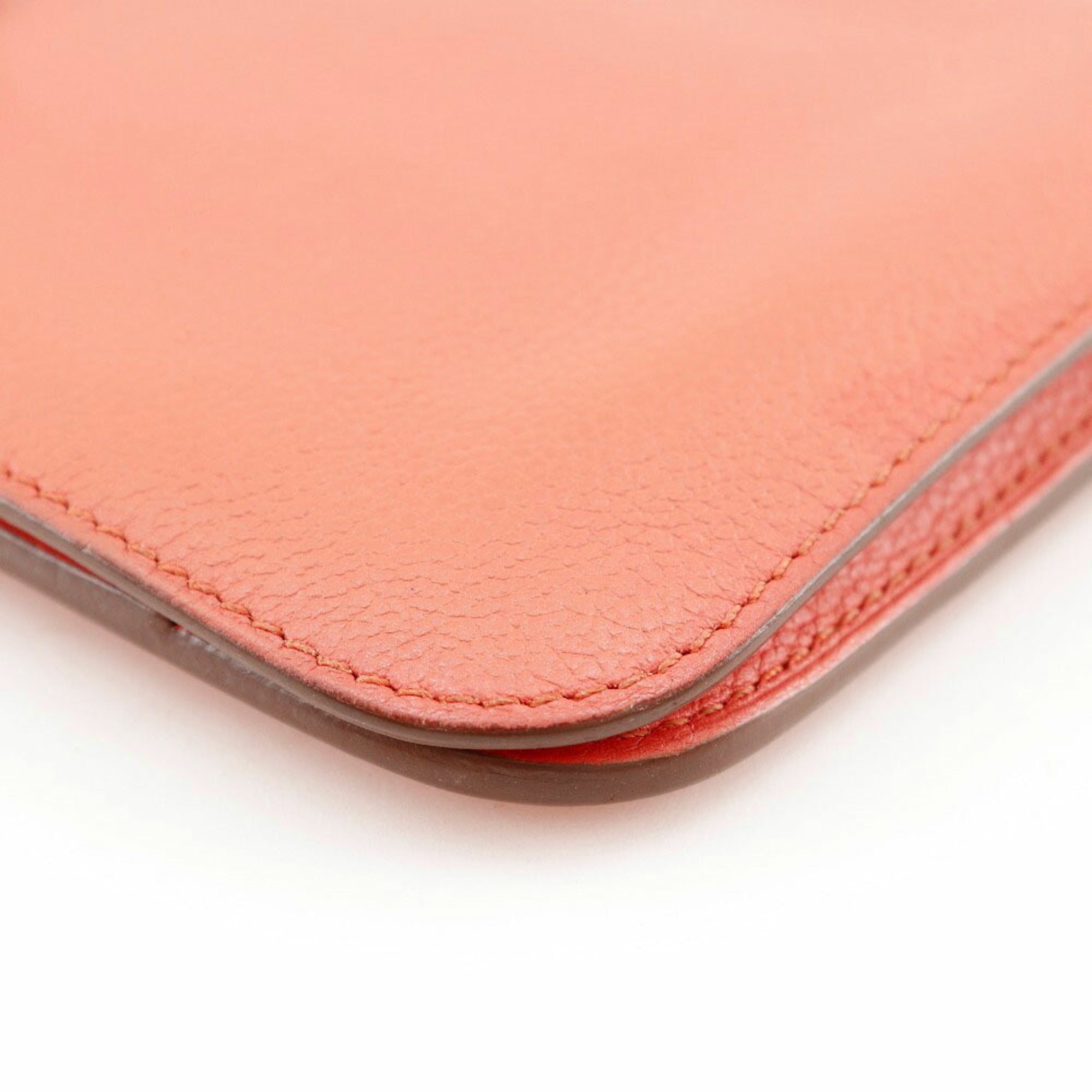 Hermes Pink Chevre Leather Long Wallet (Bi-Fold) (Pre-Owned)