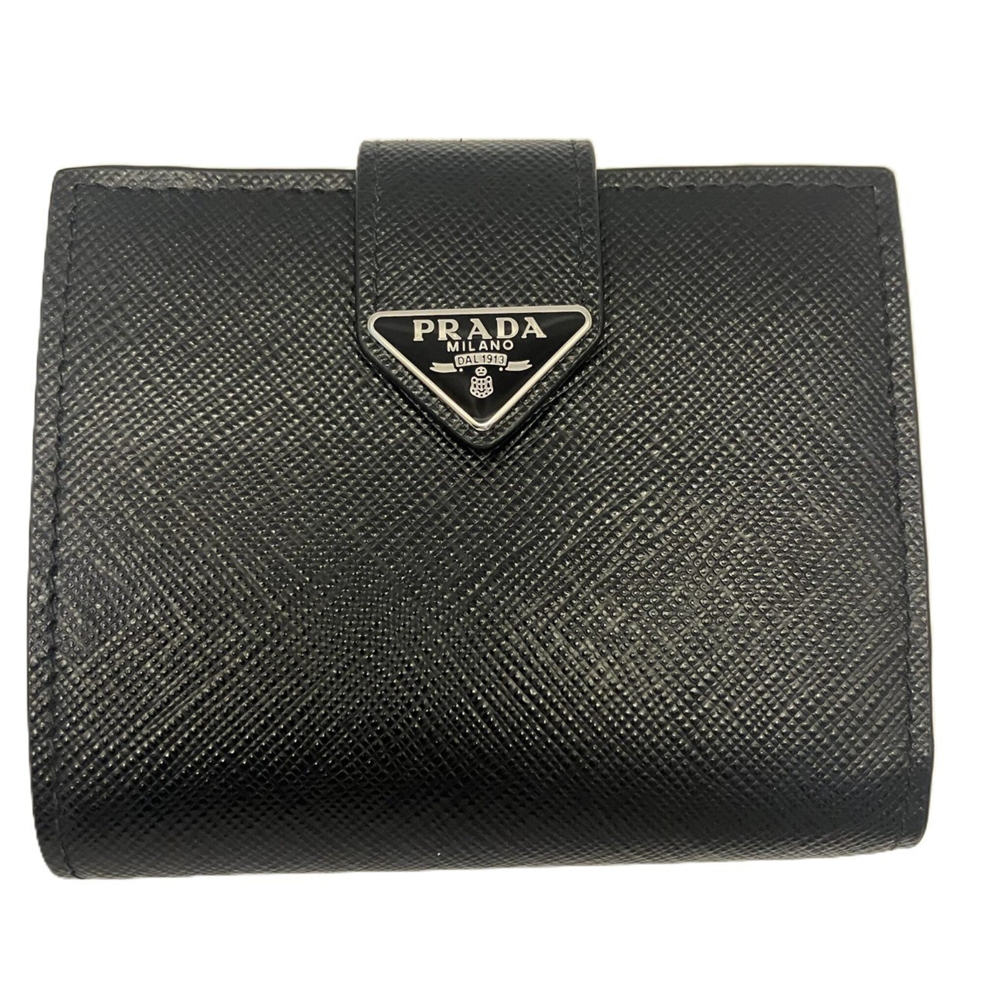 Prada Saffiano Black Leather Wallet (Bi-Fold) (Pre-Owned)