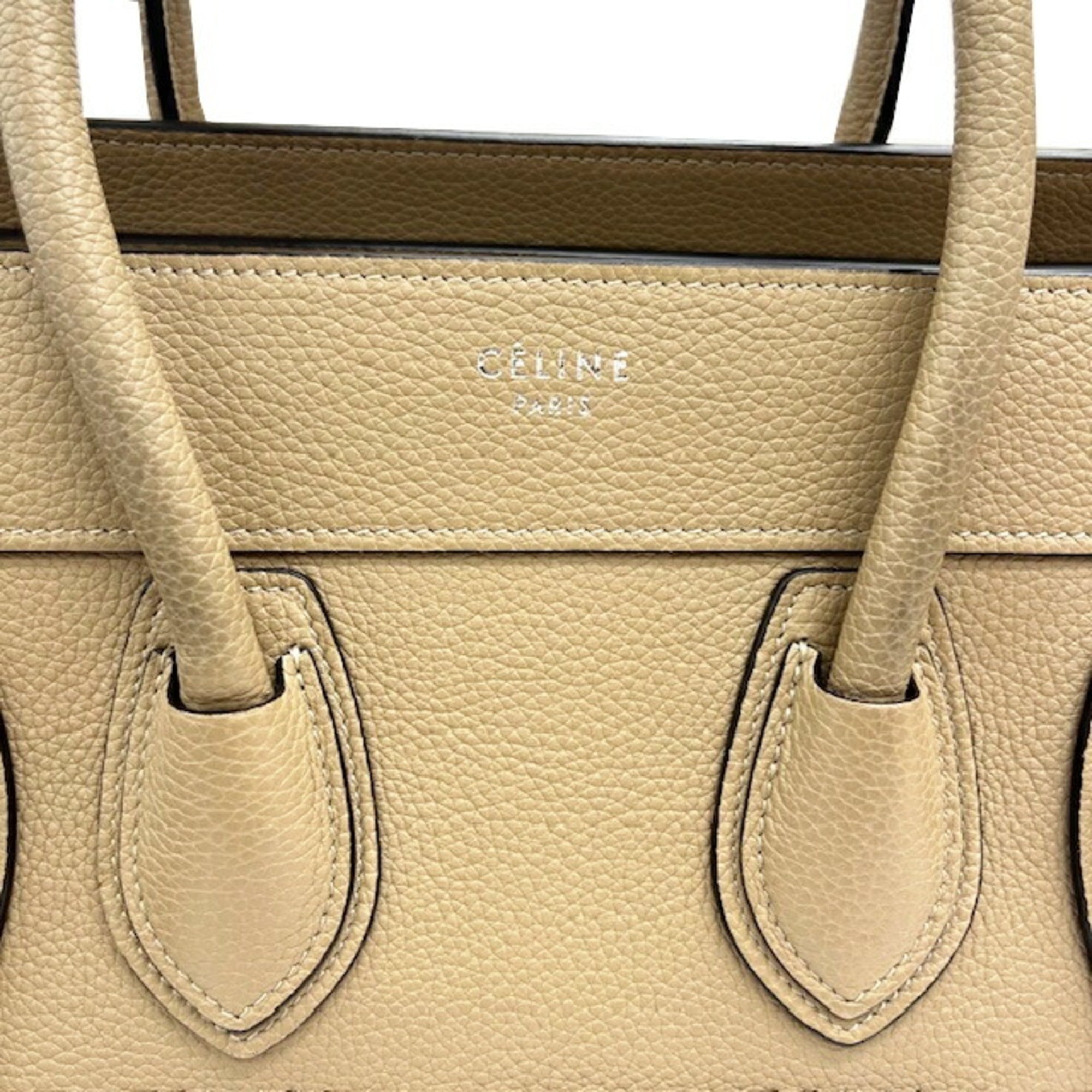 Celine Grayish Leather Handbag Tote Bag (Pre-Owned)