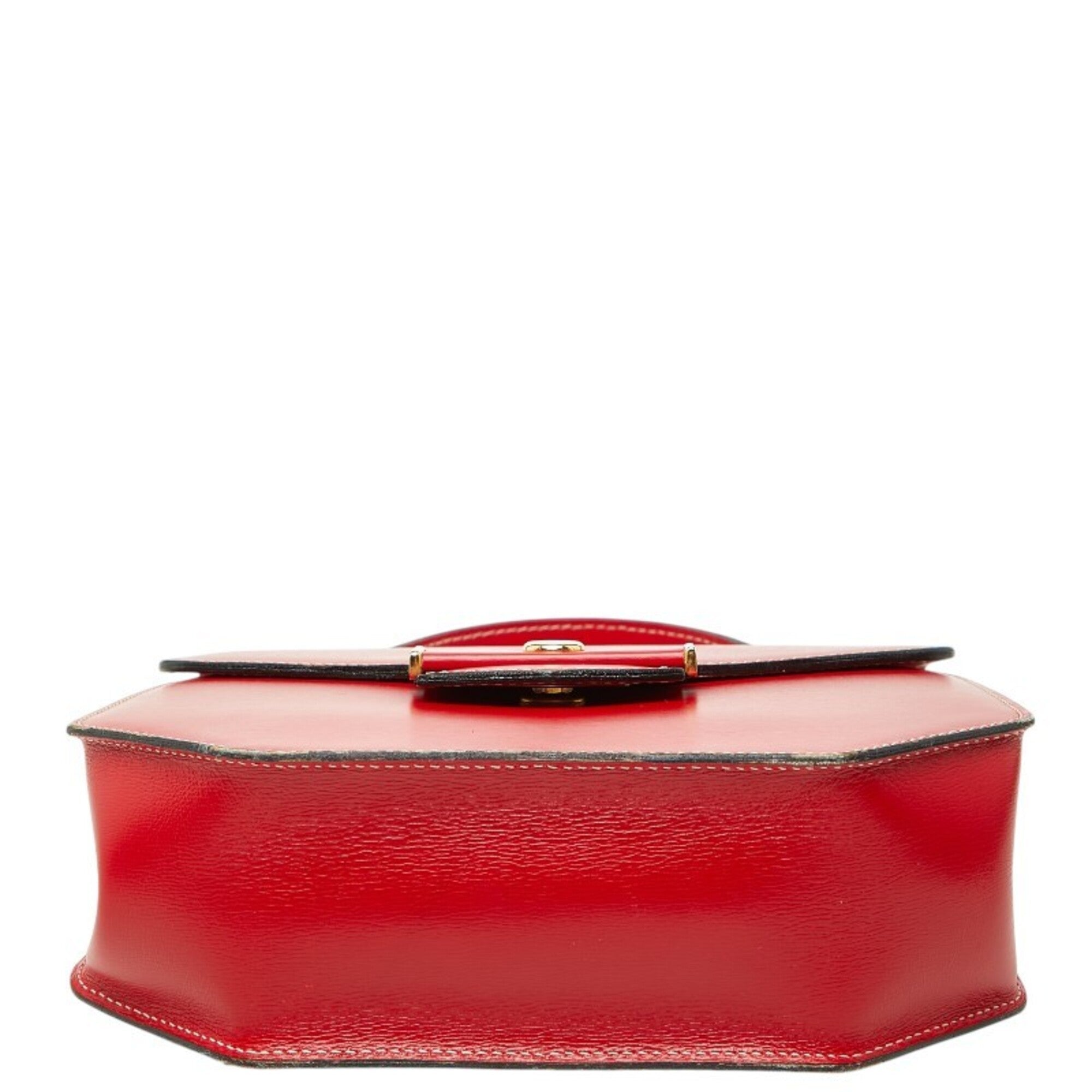 Christian Dior Red Color Leather Handbag Shoulder Bag (Pre-Owned)