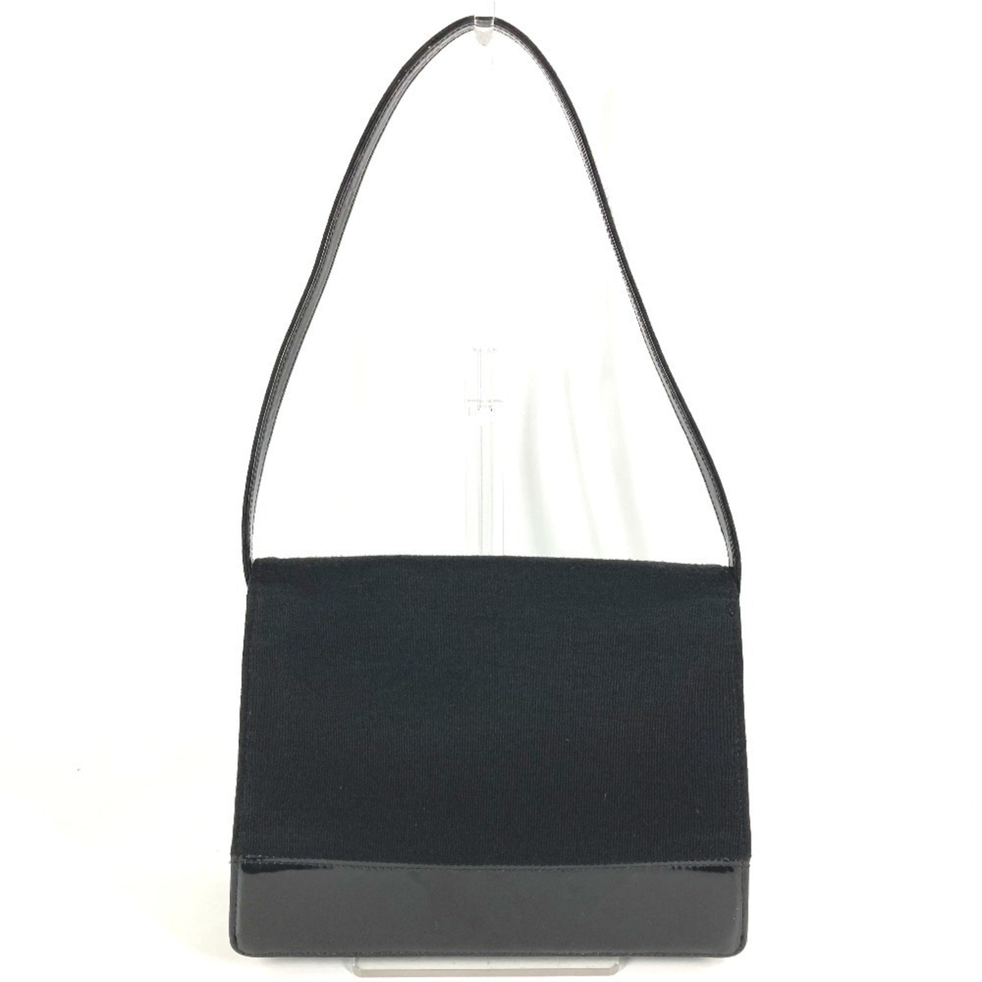 Chanel Black Cotton Patent Leather Shoulder Bag (Pre-Owned)