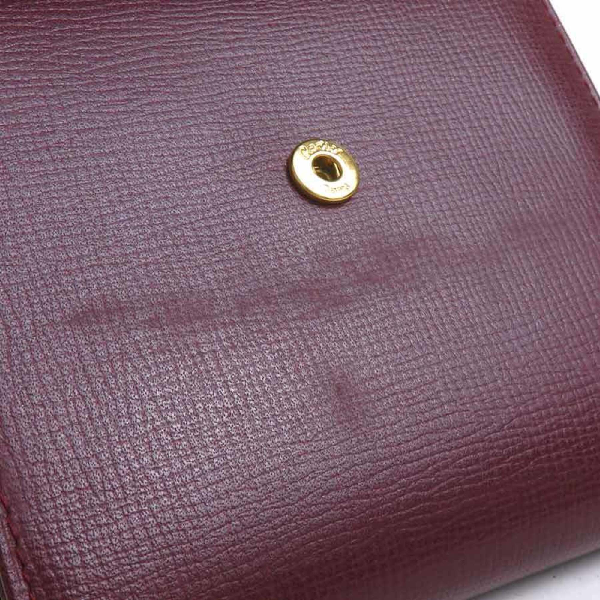 Cartier Bordeaux Leather Wallet (Tri-Fold) (Pre-Owned)