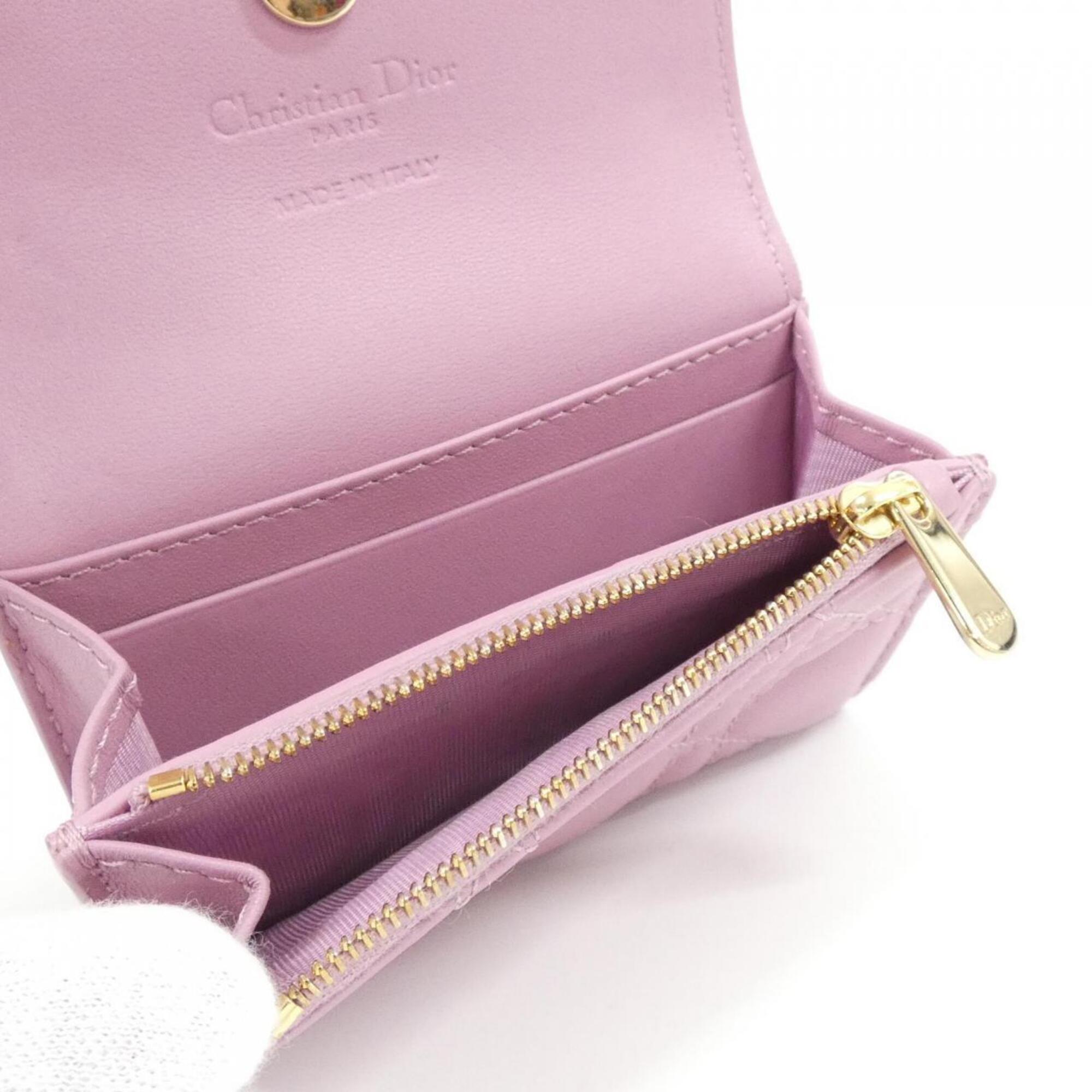 Christian Dior Pink Leather Wallet (Bi-Fold) (Pre-Owned)
