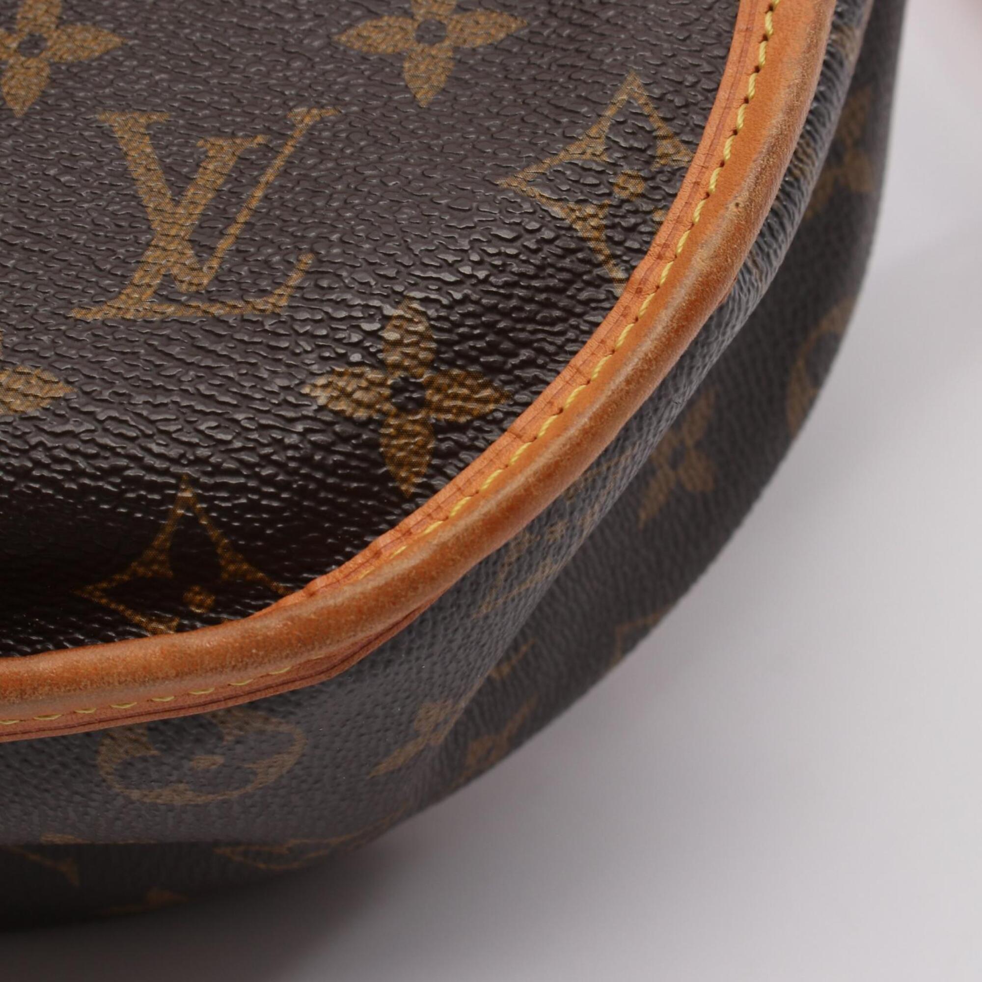 Louis Vuitton Brown Coated Canvas Leather Handbag Shoulder Bag (Pre-Owned)