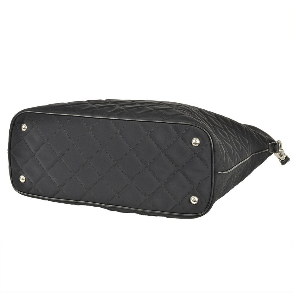 Prada Black Nylon Leather Tote Bag (Pre-Owned)