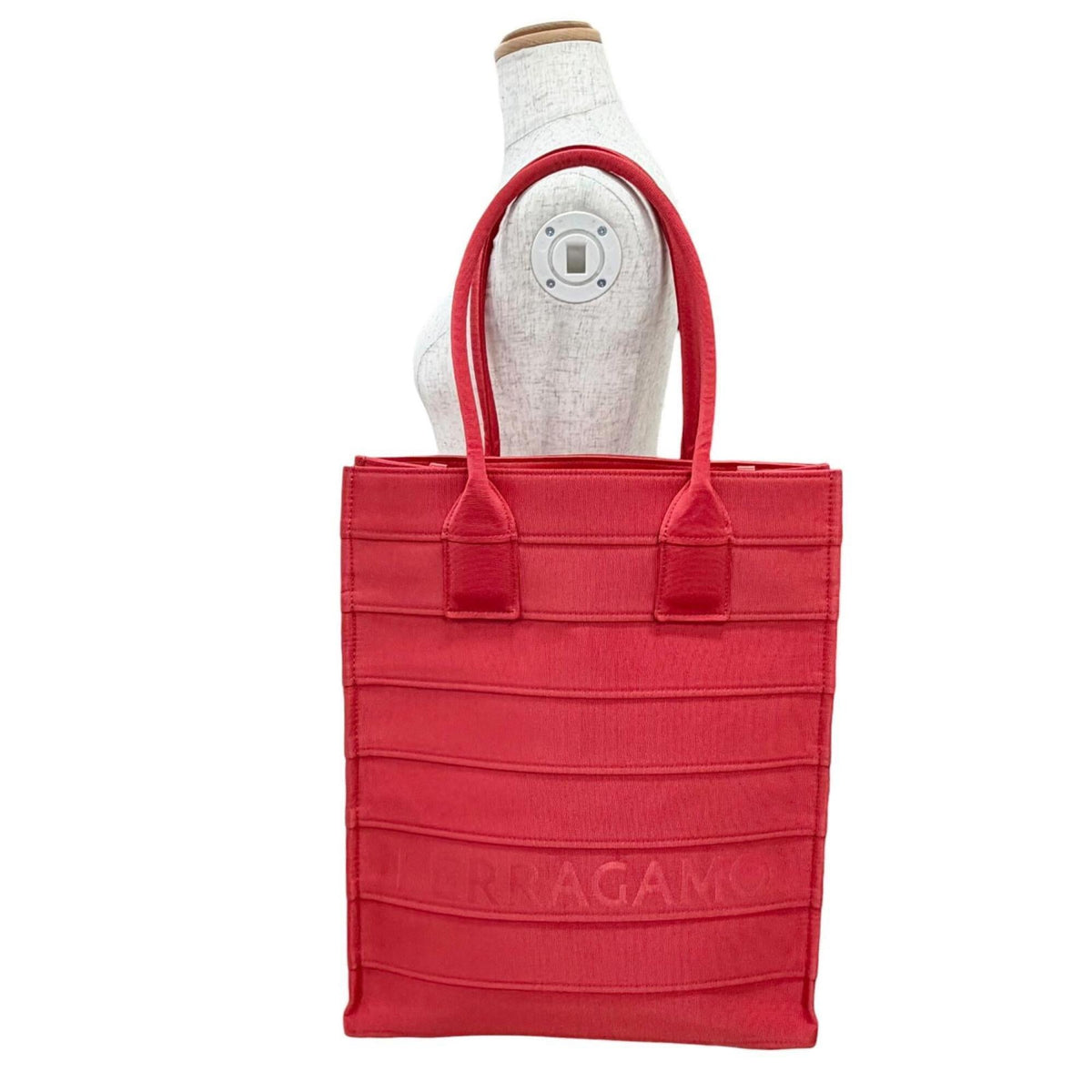 Salvatore Ferragamo Red Color Leather Tote Bag (Pre-Owned)