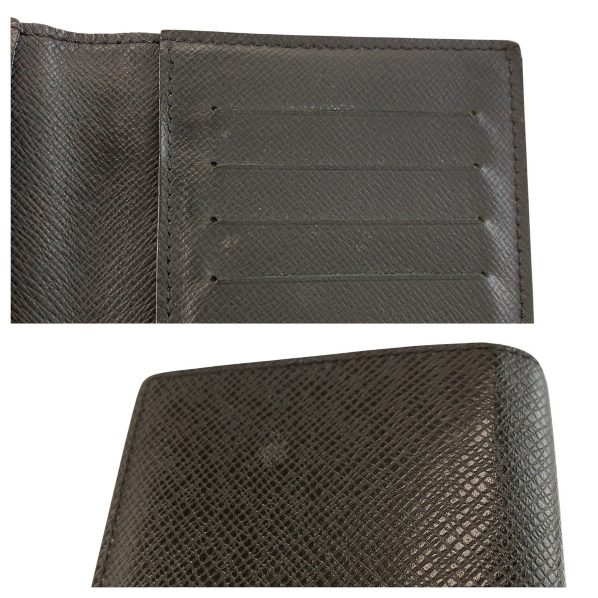 Louis Vuitton Black Navy Noir Taiga Leather Long Wallet (Bi-Fold) (Pre-Owned)