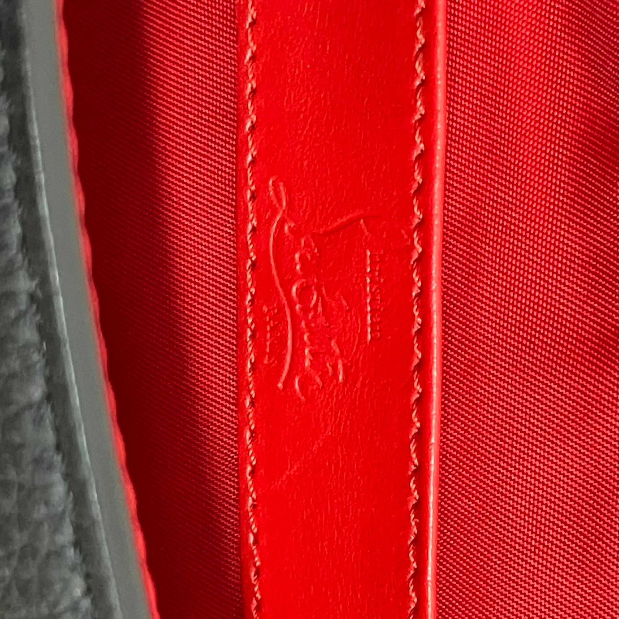 Christian Louboutin Black Red Color Leather Shoulder Bag (Pre-Owned)