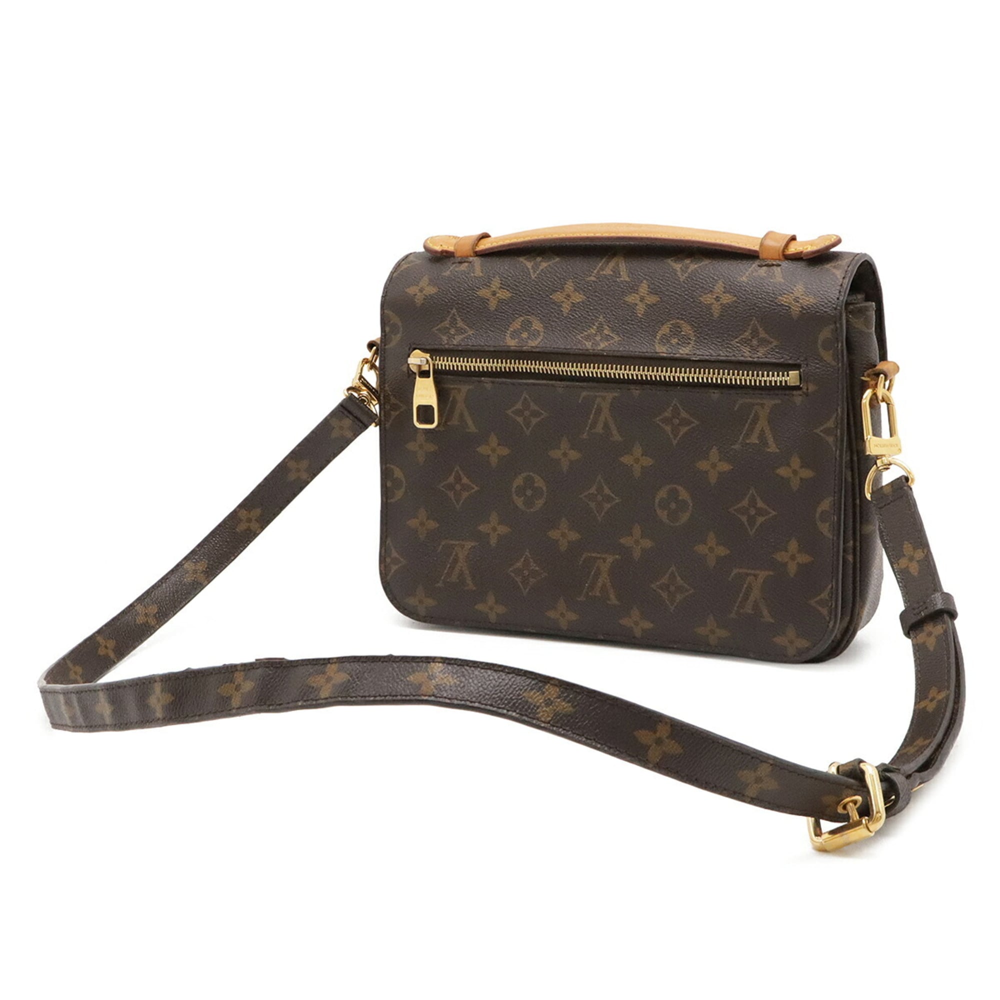 Louis Vuitton Brown Monogram Canvas Clutch Bag Handbag Pochette Shoulder Bag (Pre-Owned)