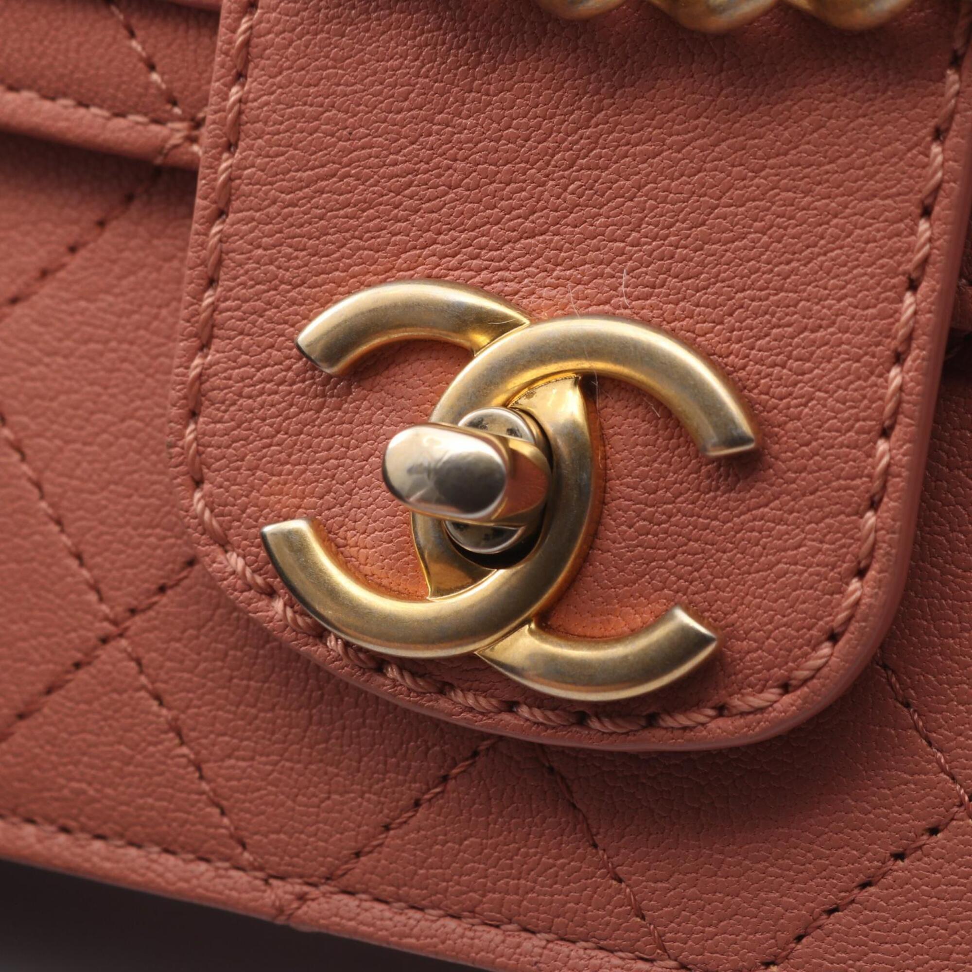 Chanel Matelasse Pink Leather Handbag Shoulder Bag (Pre-Owned)