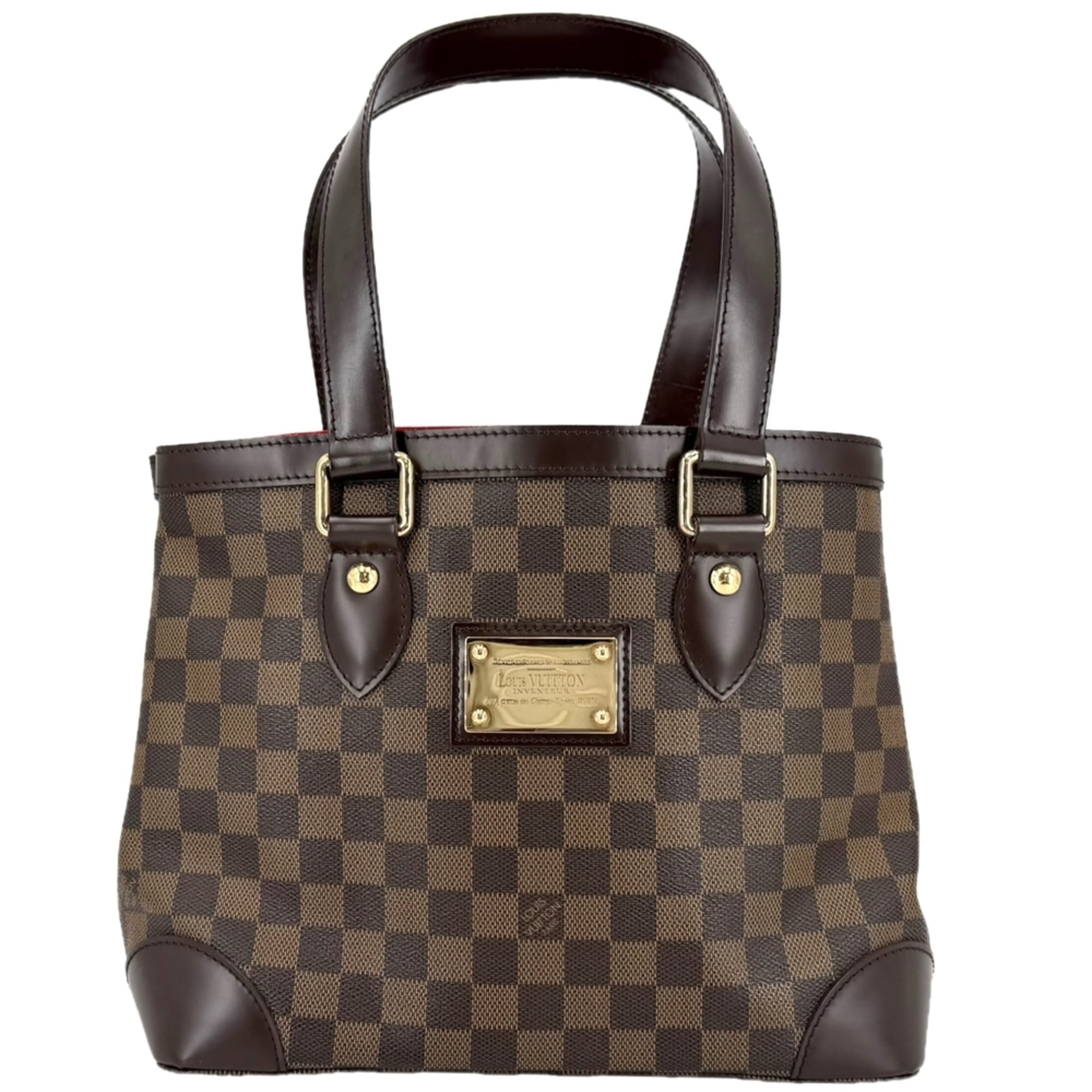 Louis Vuitton Brown White Damier Canvas Handbag Tote Bag (Pre-Owned)