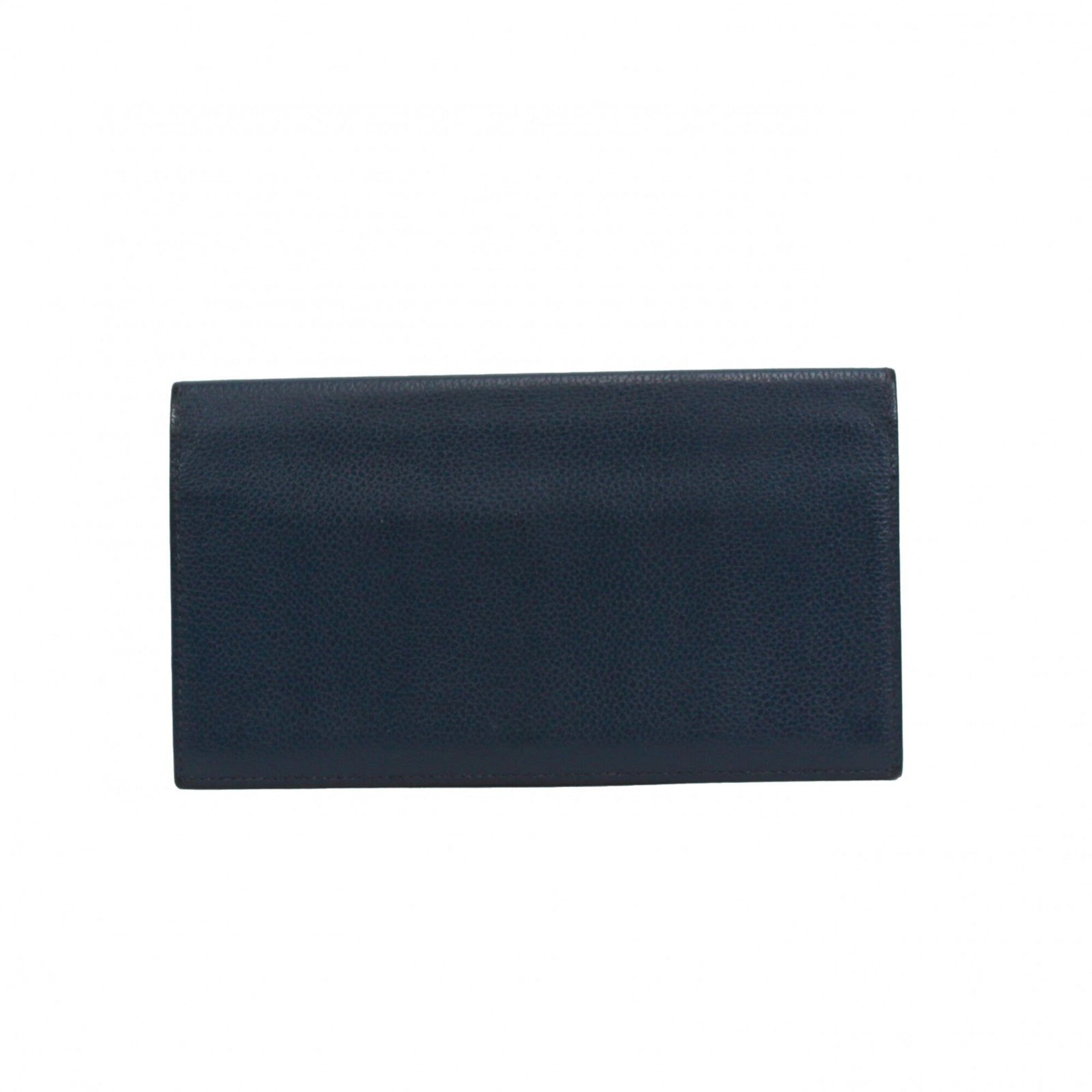 Hermes Navy Evercalf Leather Long Wallet (Bi-Fold) (Pre-Owned)