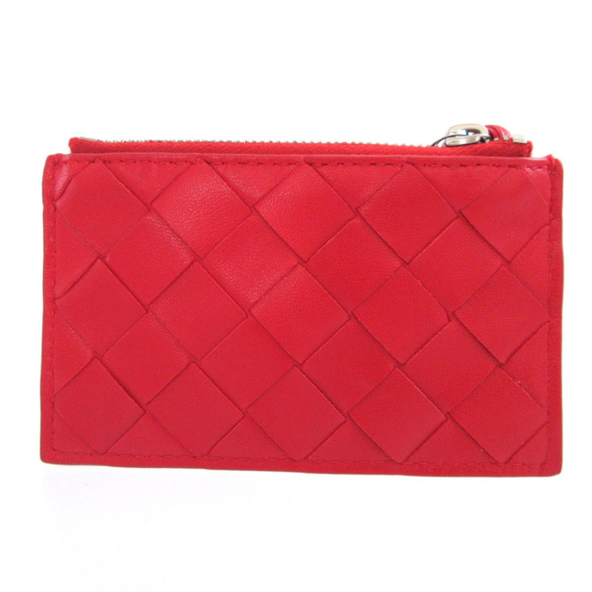 Bottega Veneta Red Color Leather Coin Purse/Coin Case (Pre-Owned)