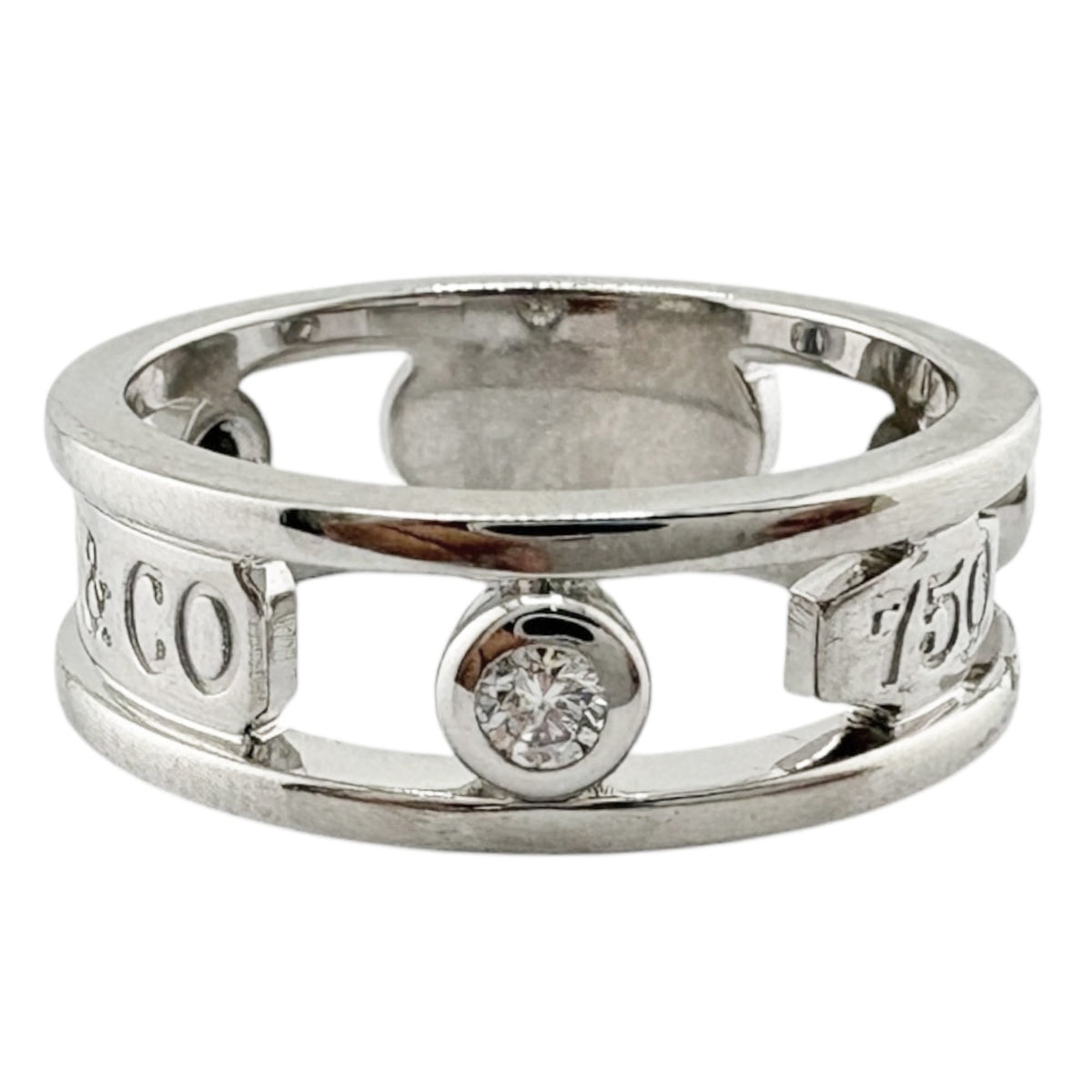 Tiffany Silver White Gold (18K) Band Ring (Pre-Owned)