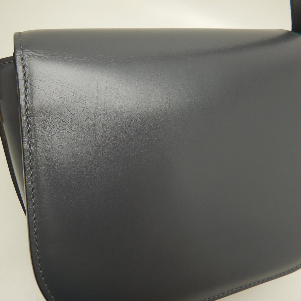 Valextra Gray Navy Leather Shoulder Bag (Pre-Owned)
