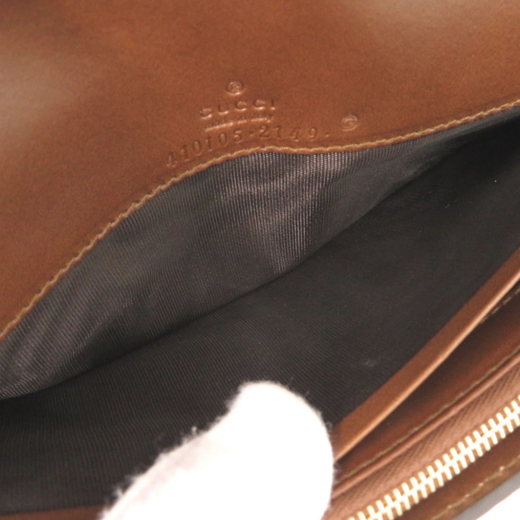 Gucci Beige Brown Gg Supreme Leather Long Wallet (Bi-Fold) (Pre-Owned)