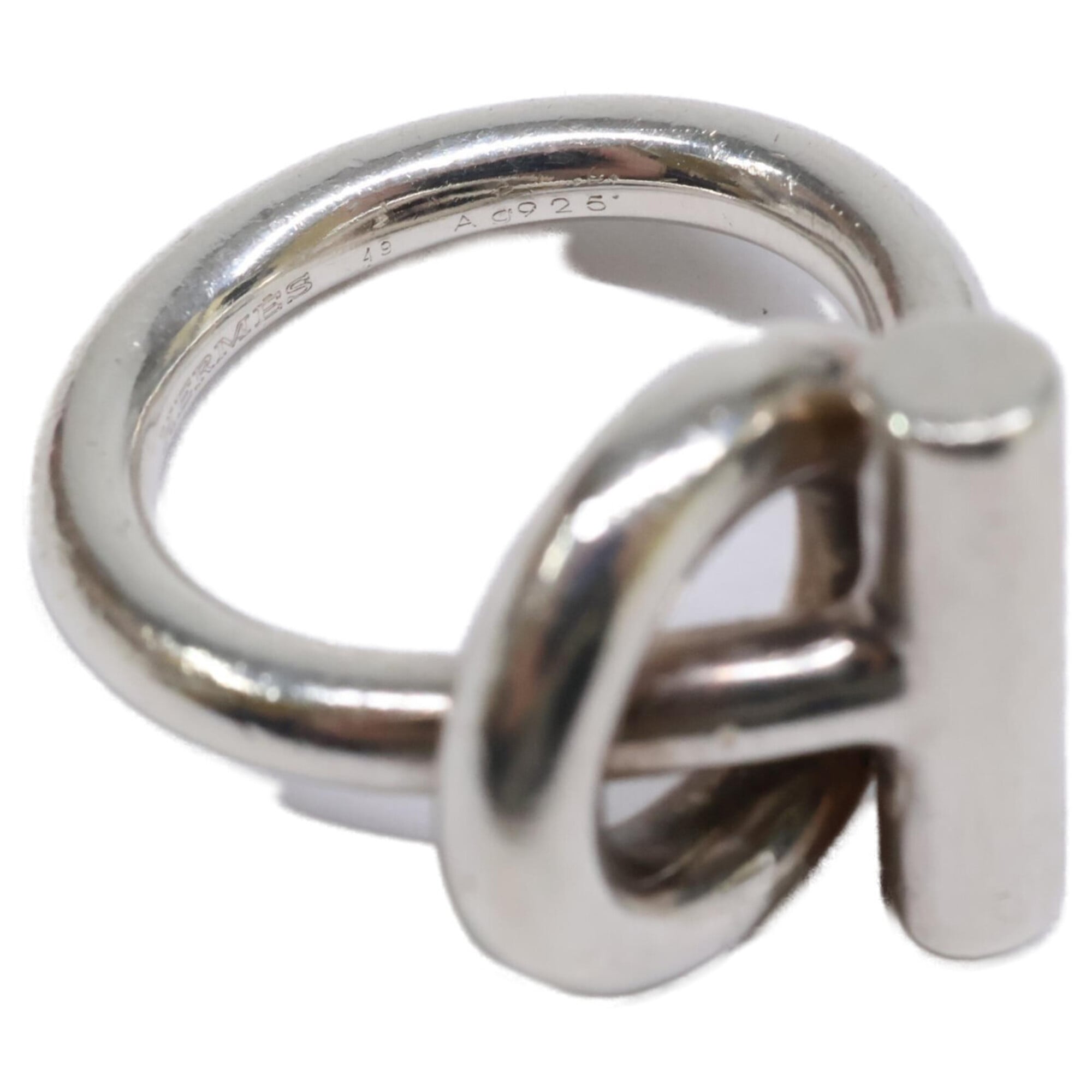 Hermes Silver Silver 925 Band Ring (Pre-Owned)