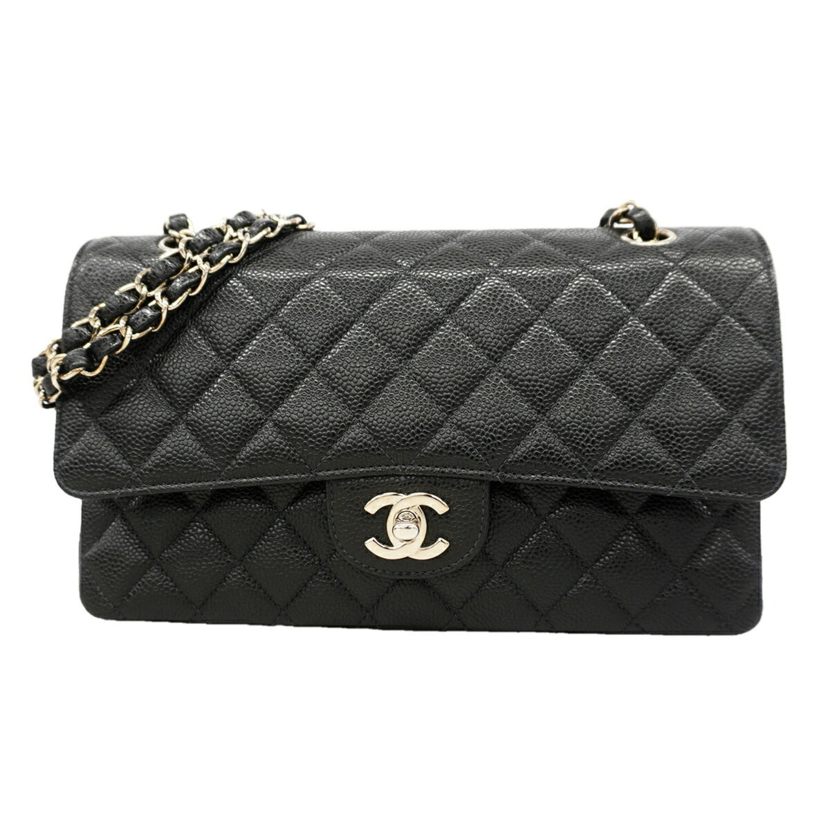 Chanel Black Grained Calfskin Shoulder Bag (Pre-Owned)
