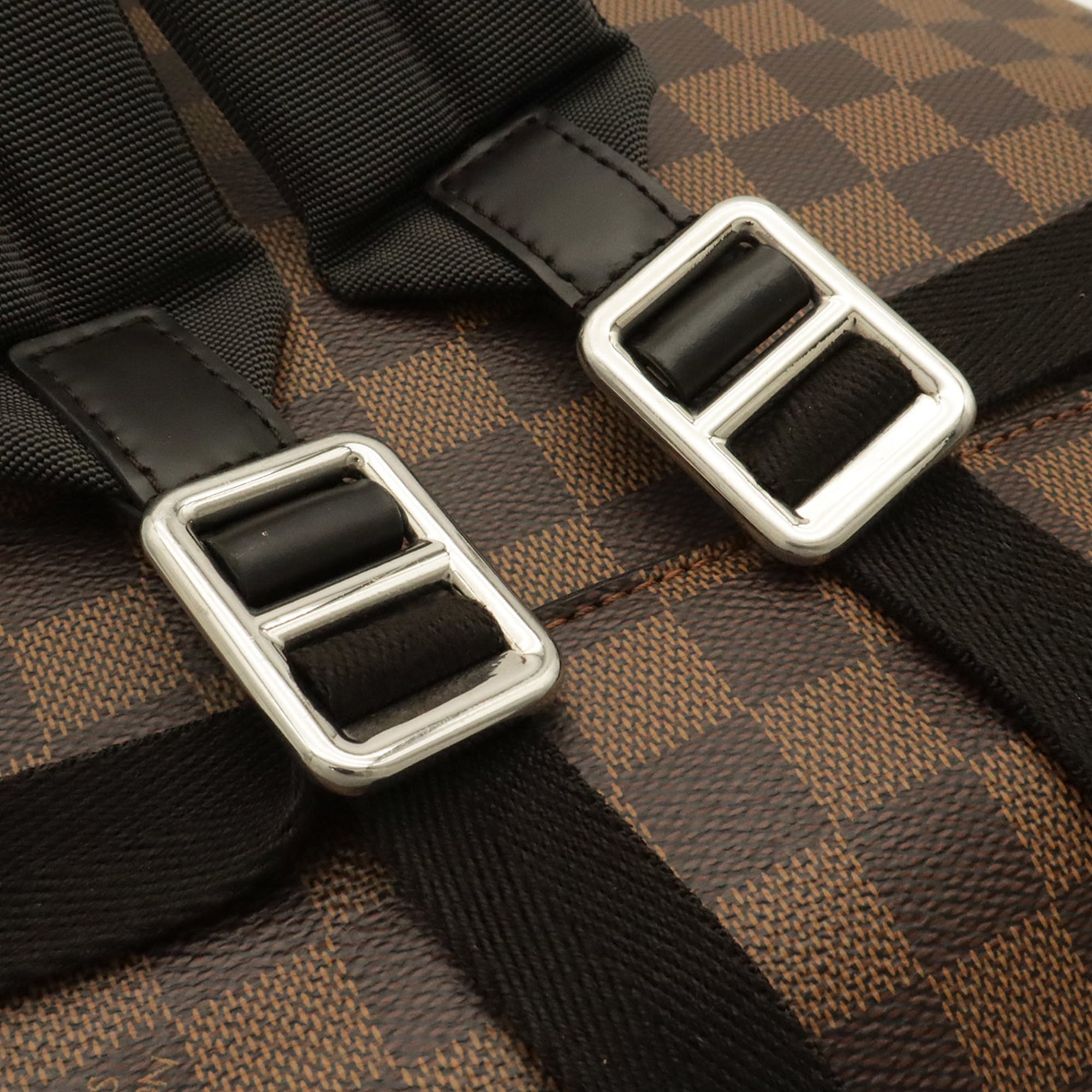 Louis Vuitton Black Brown Damier Canvas White Pvc Backpack Shoulder Bag (Pre-Owned)