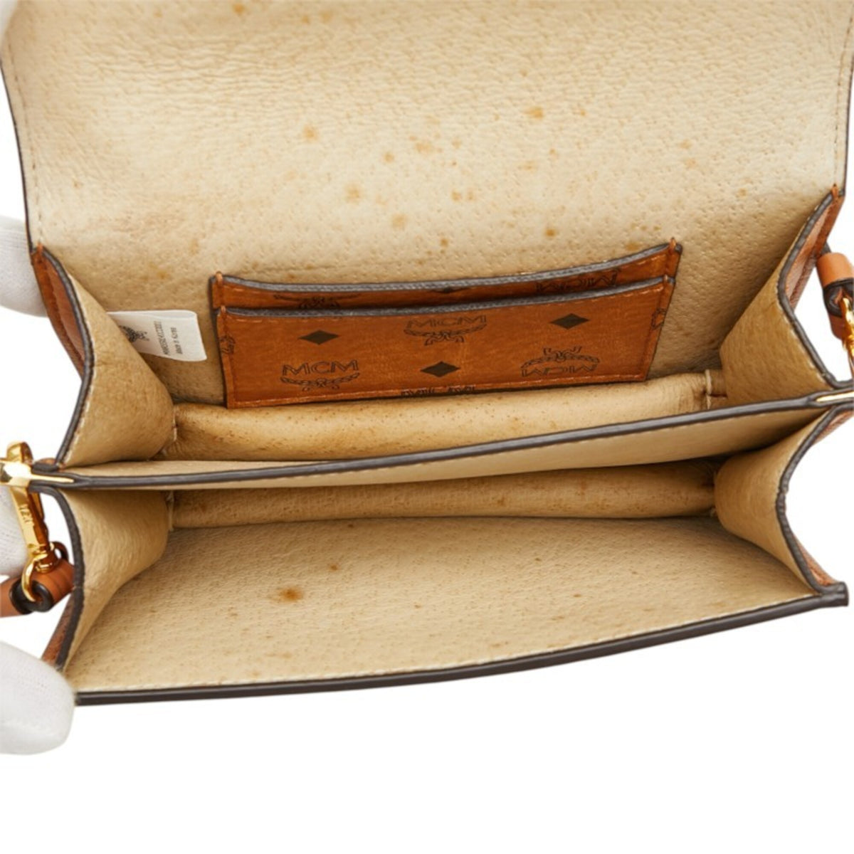 Mcm Visetos Brown Leather Shoulder Bag (Pre-Owned)