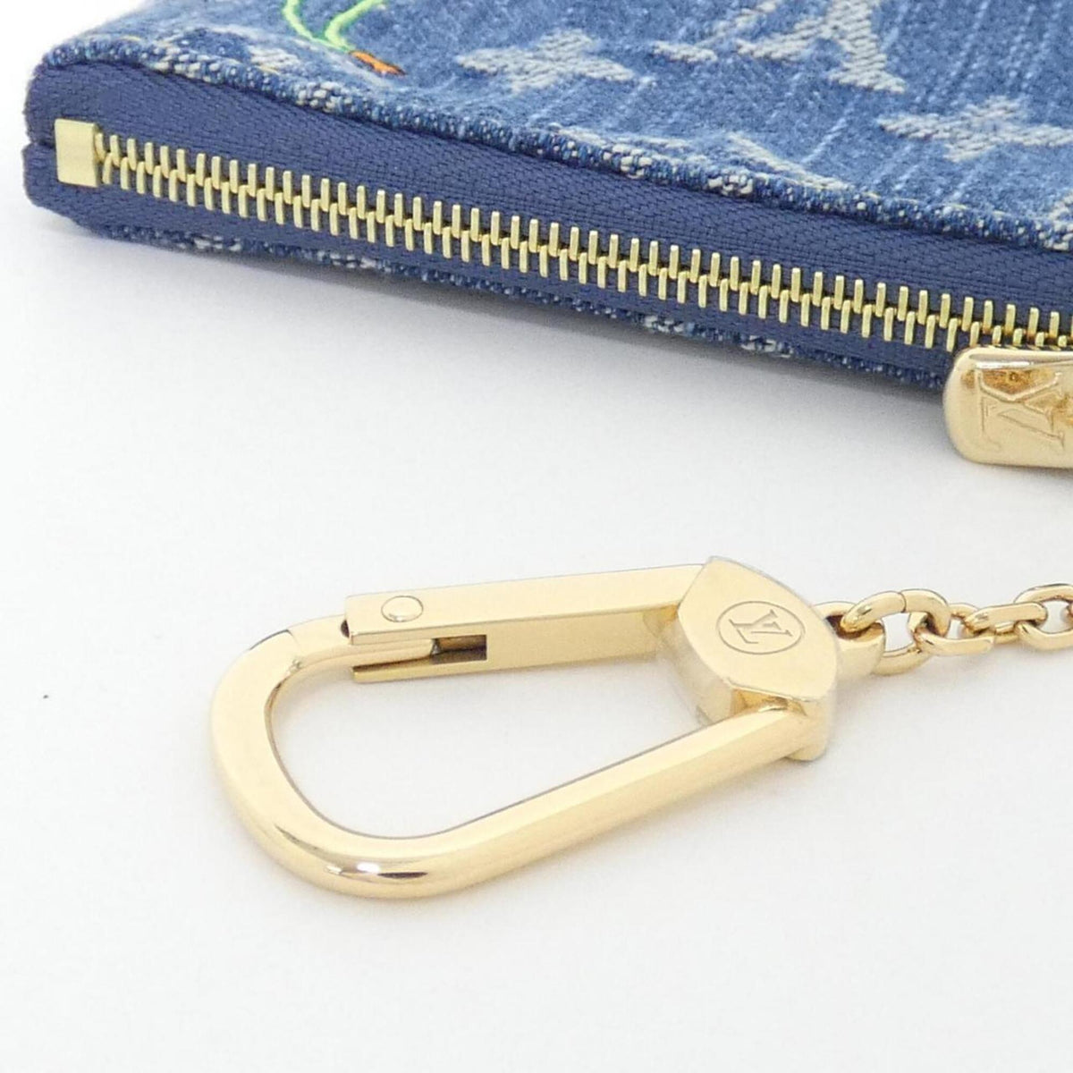 Louis Vuitton Blue Denim Coin Purse/Coin Case (Pre-Owned)