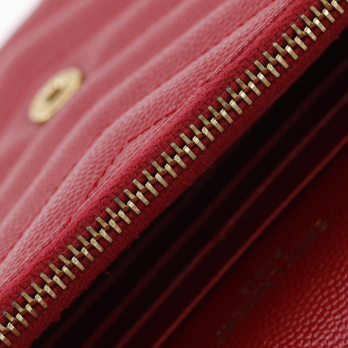 Yves Saint Laurent Red Color Leather Shoulder Bag (Pre-Owned)