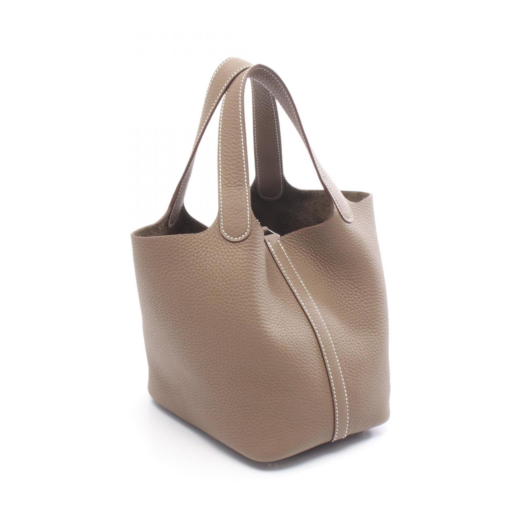 Hermes Etoupe Gray Gray Leather Handbag (Pre-Owned)